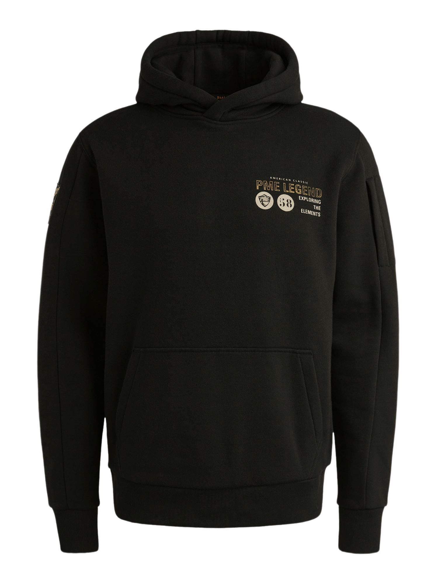 PME LEGEND Hoodie SEASONAL schwarz,Freizeit,Baumwolle,Schriftzug,Rundhals,Lang,Regular Fit