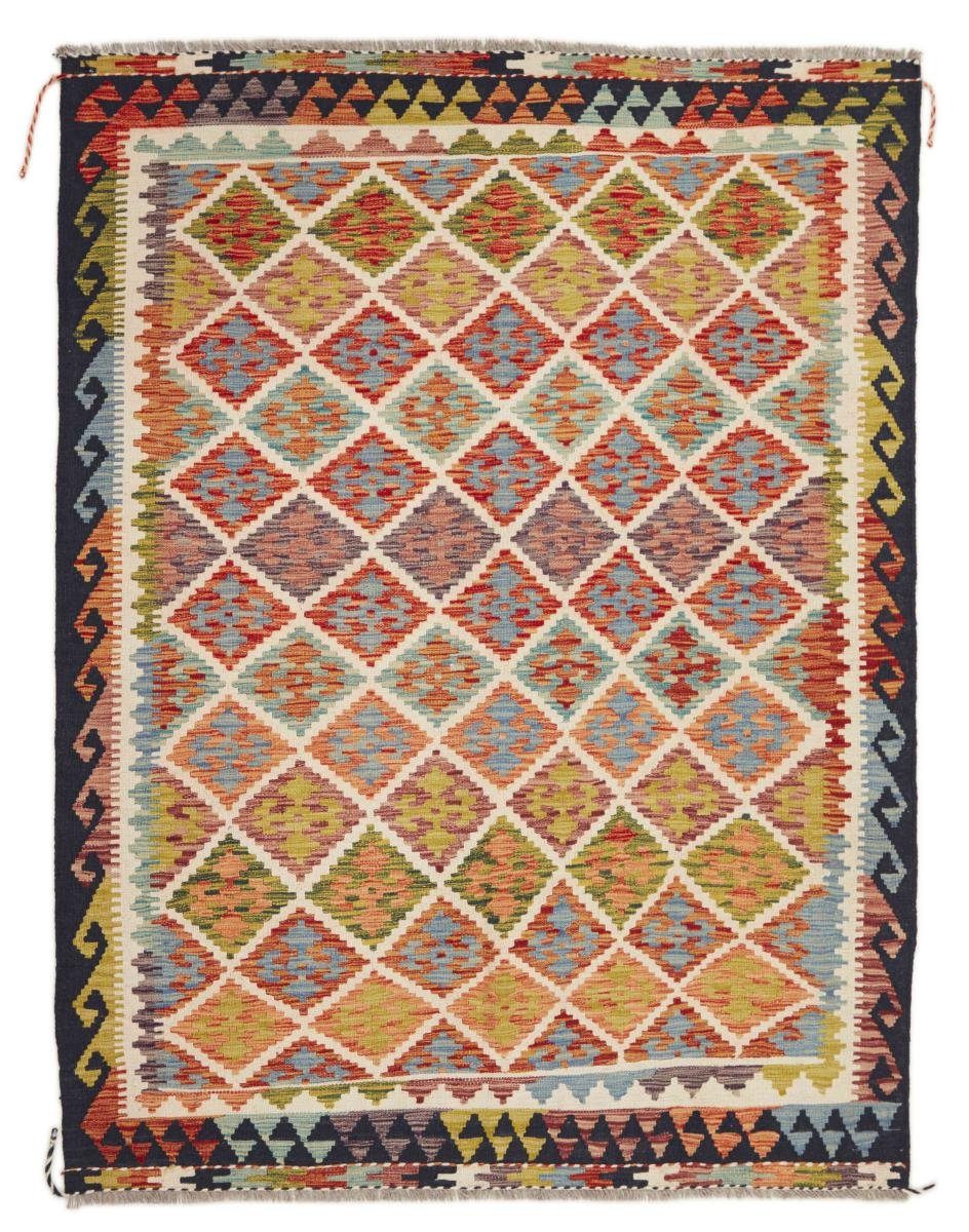 Orientteppich Kelim Afghan 155x207 Handgewebter Orientteppich, Nain Trading, rechteckig, Höhe: 3 mm