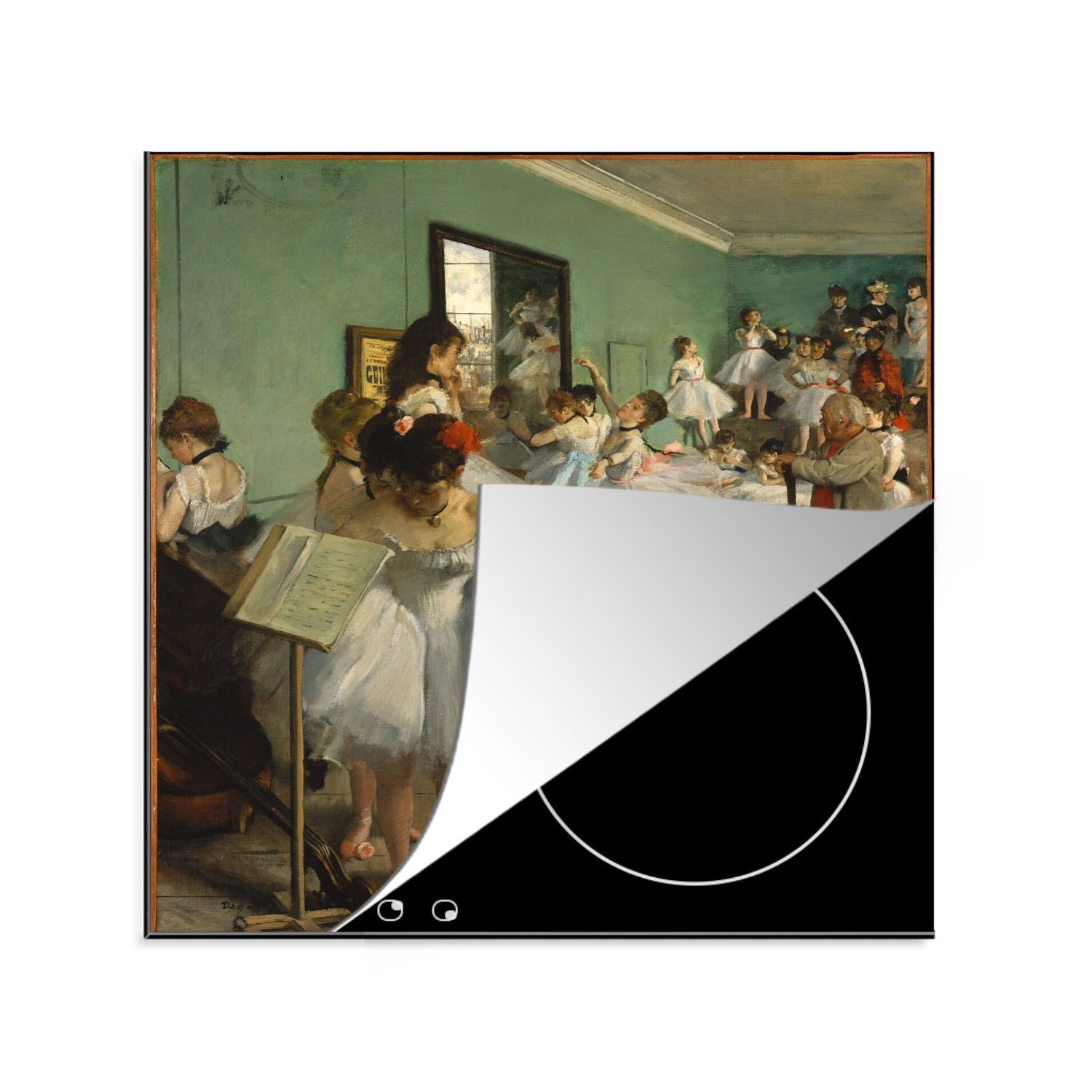 Arbeitsplatte von (1 Degas, MuchoWow Herdblende-/Abdeckplatte cm, tlg), Die Gemälde für 78x78 Vinyl, Ceranfeldabdeckung, - Edgar küche Ballettklasse