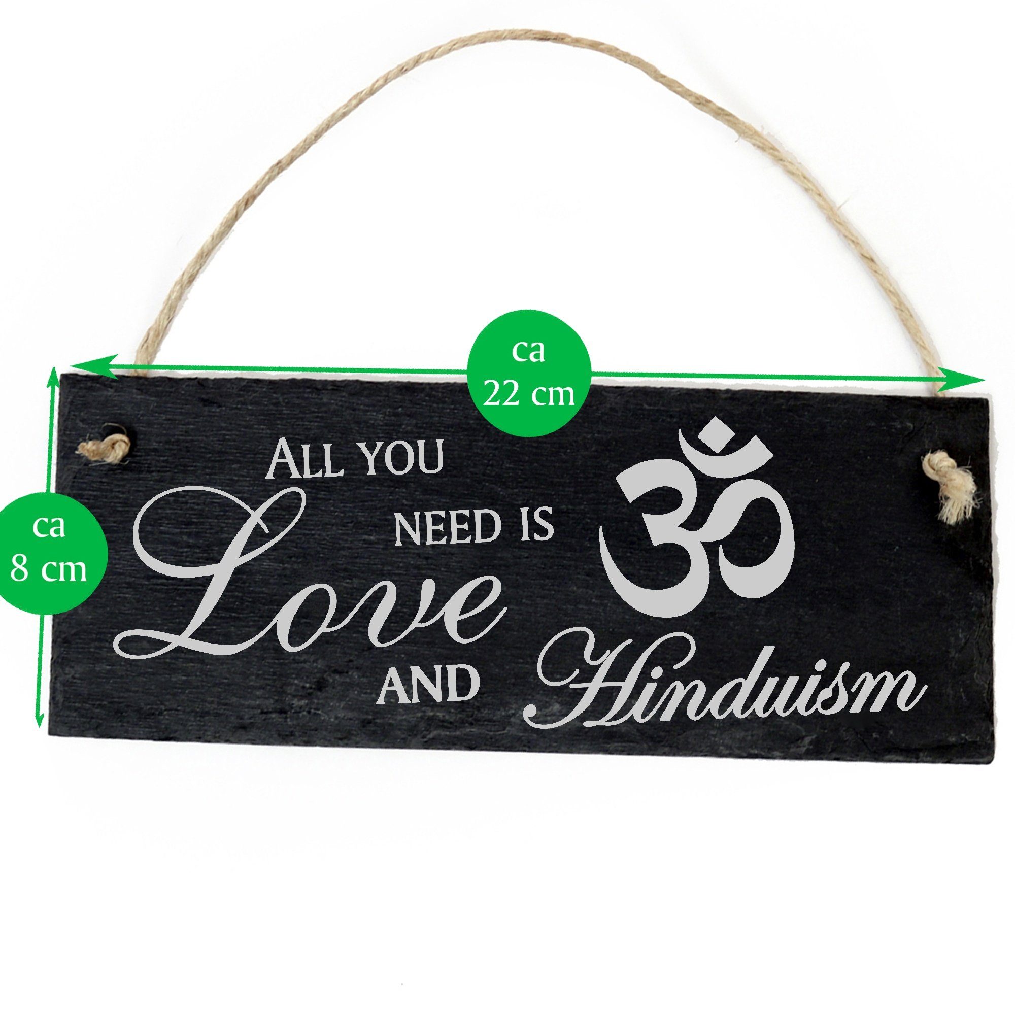 Dekolando Hängedekoration Hinduismus Love is Hinduism need All 22x8cm you and