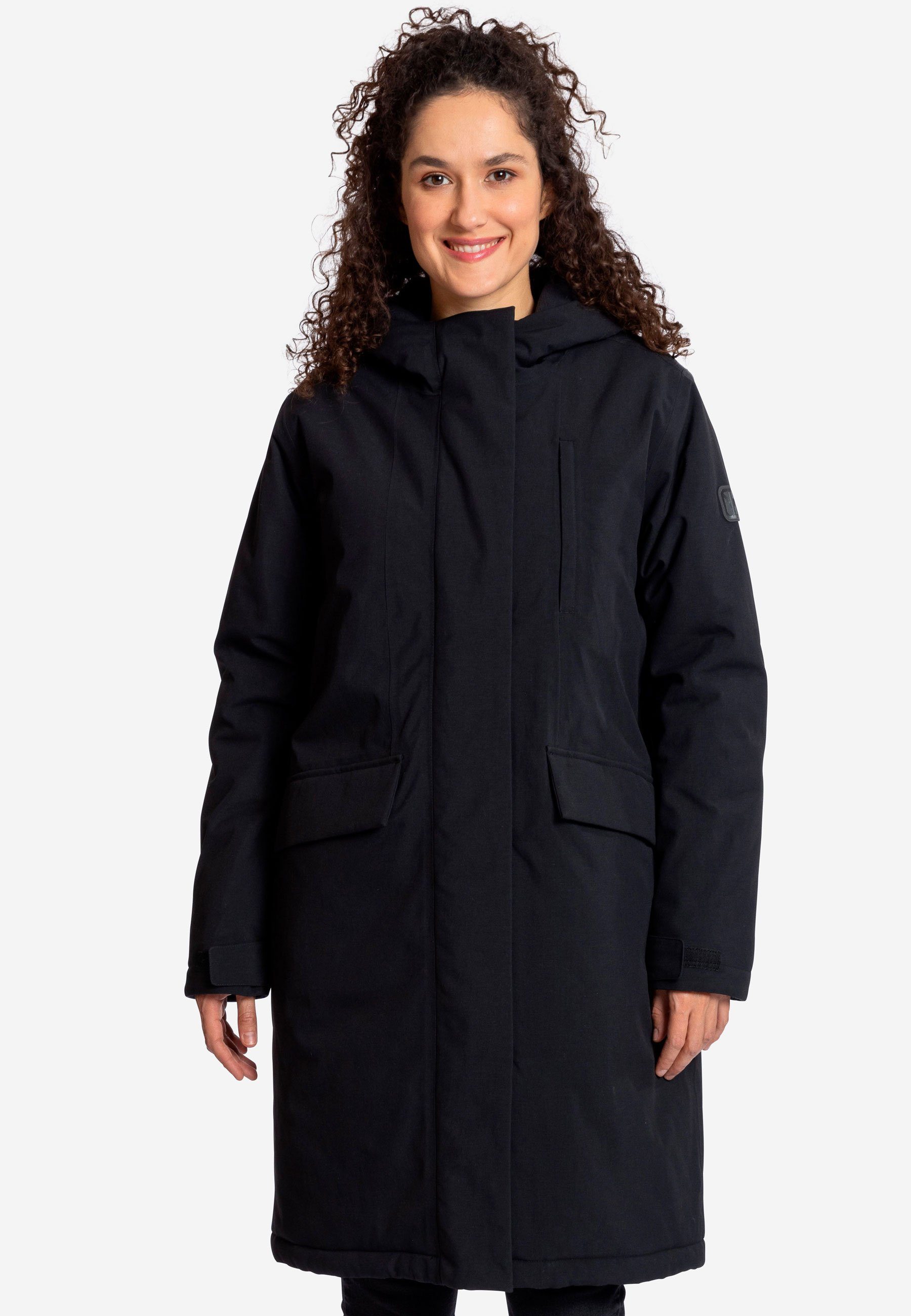 Mantel wasserdicht Berlin black Look Elkline Oversize halblanger Winterjacke