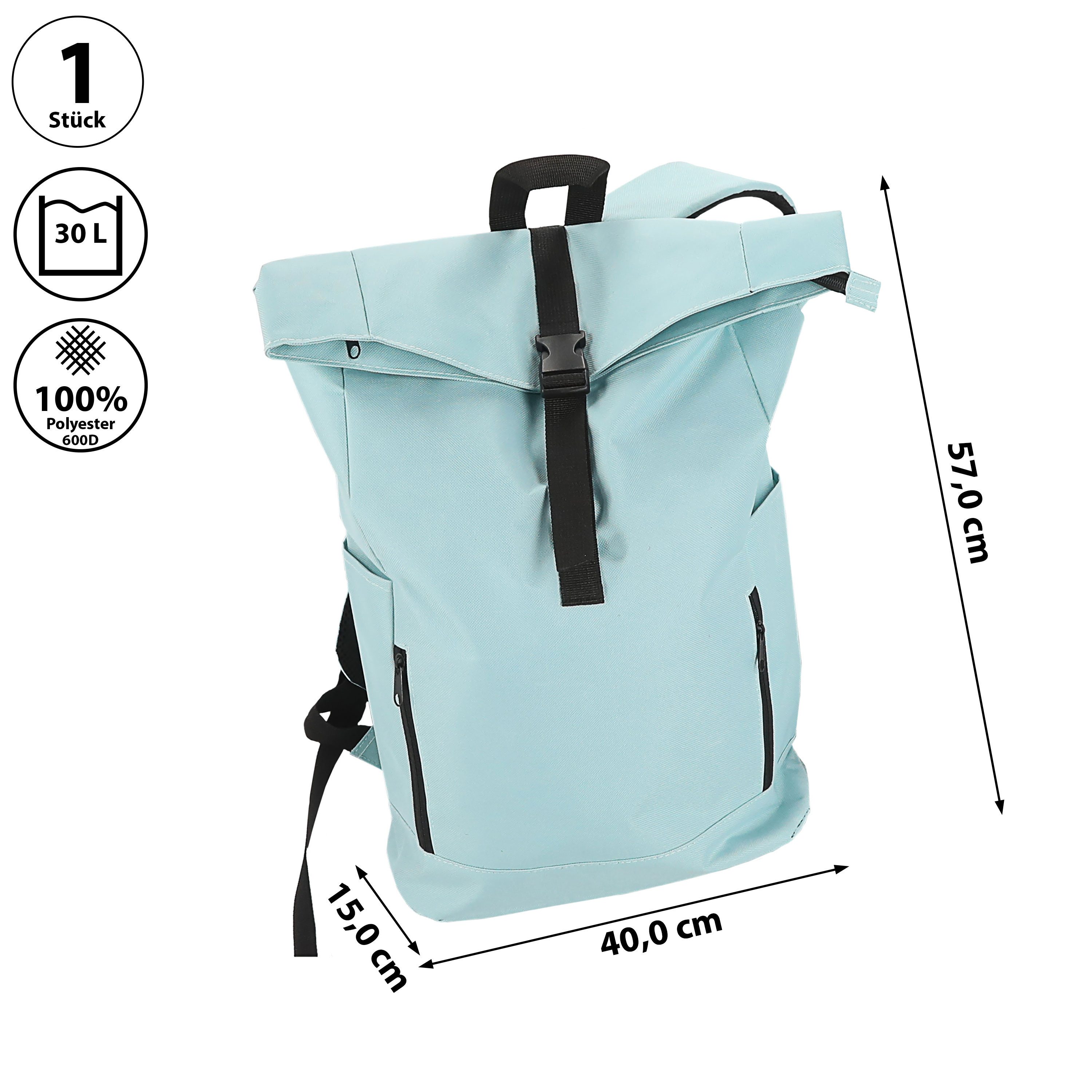 CEPEWA Rucksack Falt Rucksack Urban 30l hellblau 40x57x15cm 600D Polyester günstig online kaufen