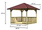Karibu Holzpavillon »Cordoba 2«, (Set), BxT: 357x357 cm, inkl. Brüstung, Fußboden, Dachschindeln und Pfostenanker, Bild 7