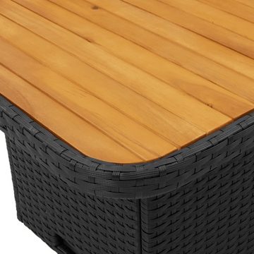 vidaXL Garten-Essgruppe 3-tlg. Garten-Essgruppe mit Kissen Schwarz Poly Rattan, (3-tlg)