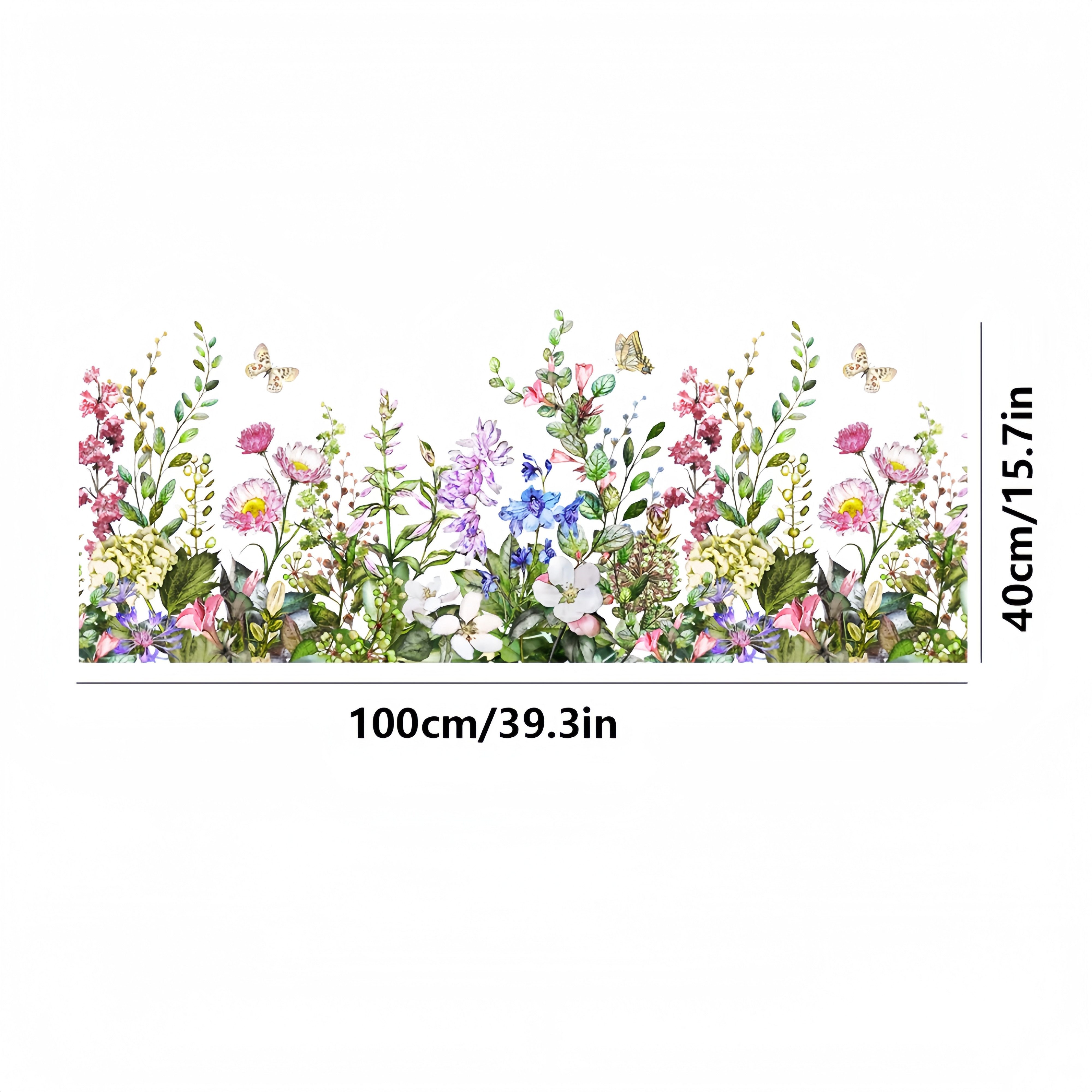 FOUORTUNATE-BEE Fenstersticker Pflanzen- & Blumen-Wandaufkleber – 40×100 cm, Dekorativer Fenster- und Wandaufkleber für Zuhause