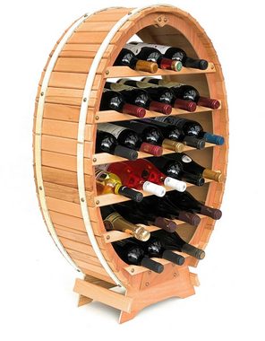 DanDiBo Weinregal Weinregal Weinfass aus Holz für 24 Flaschen Natur Lackiert Bar Flaschenständer Weinständer Fass Regal