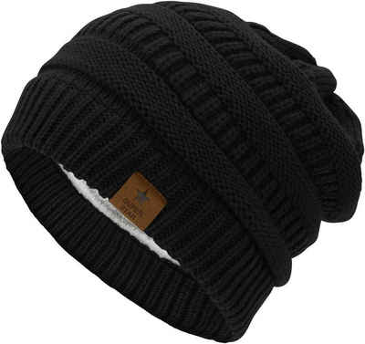 Alster Herz Fleecemütze Damen Strickmütze Winter Beanie, Grobstrick, A0499 mit Fleece gefüttert, warm und bequem, Unisex