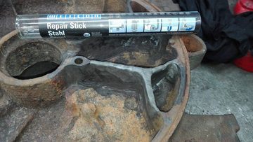 WEICON Reparaturmasse Repair Stick Stahl, mit Trinkwasserzulassung, dunkelgrau