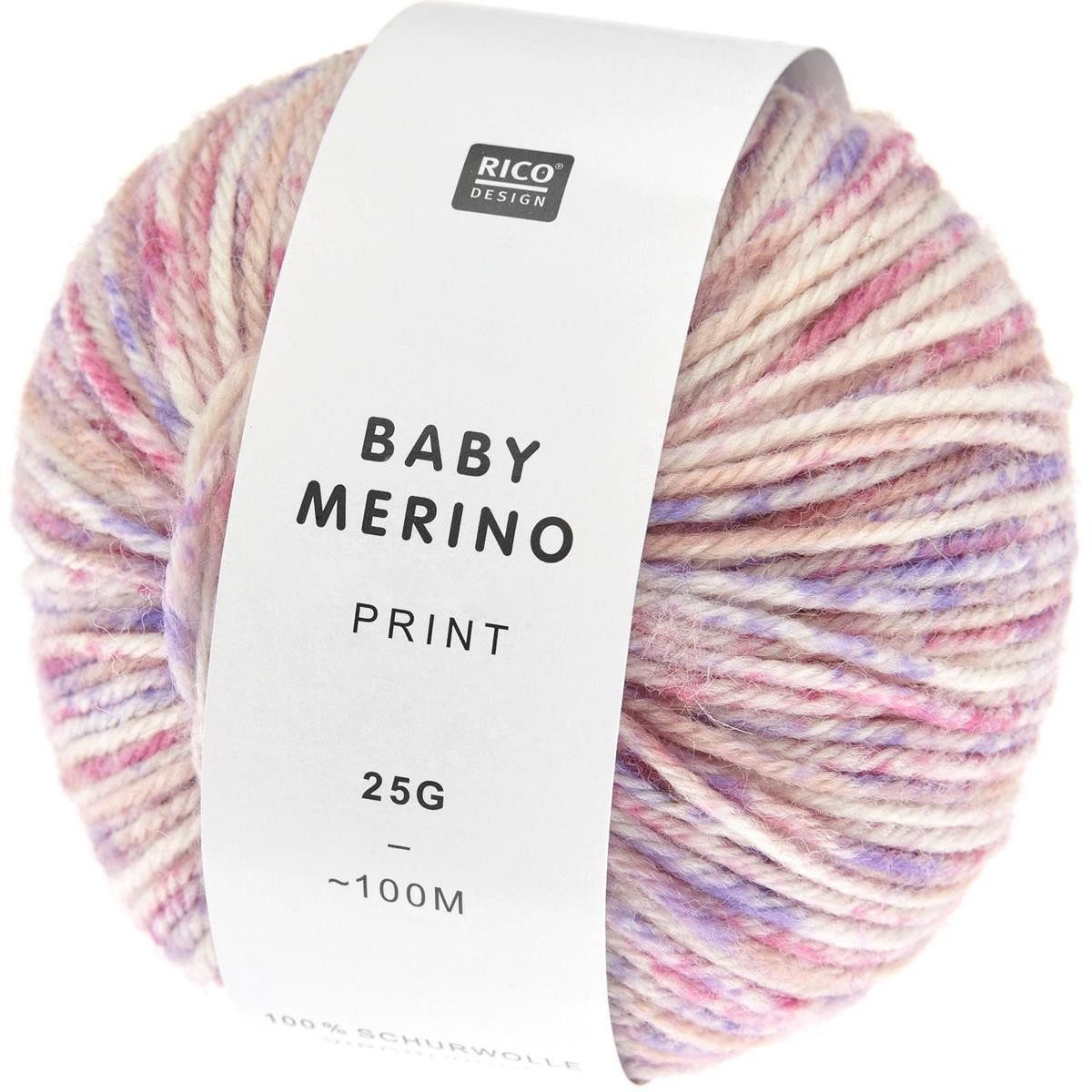 rico Baby Merino Print Häkelwolle, 100 m