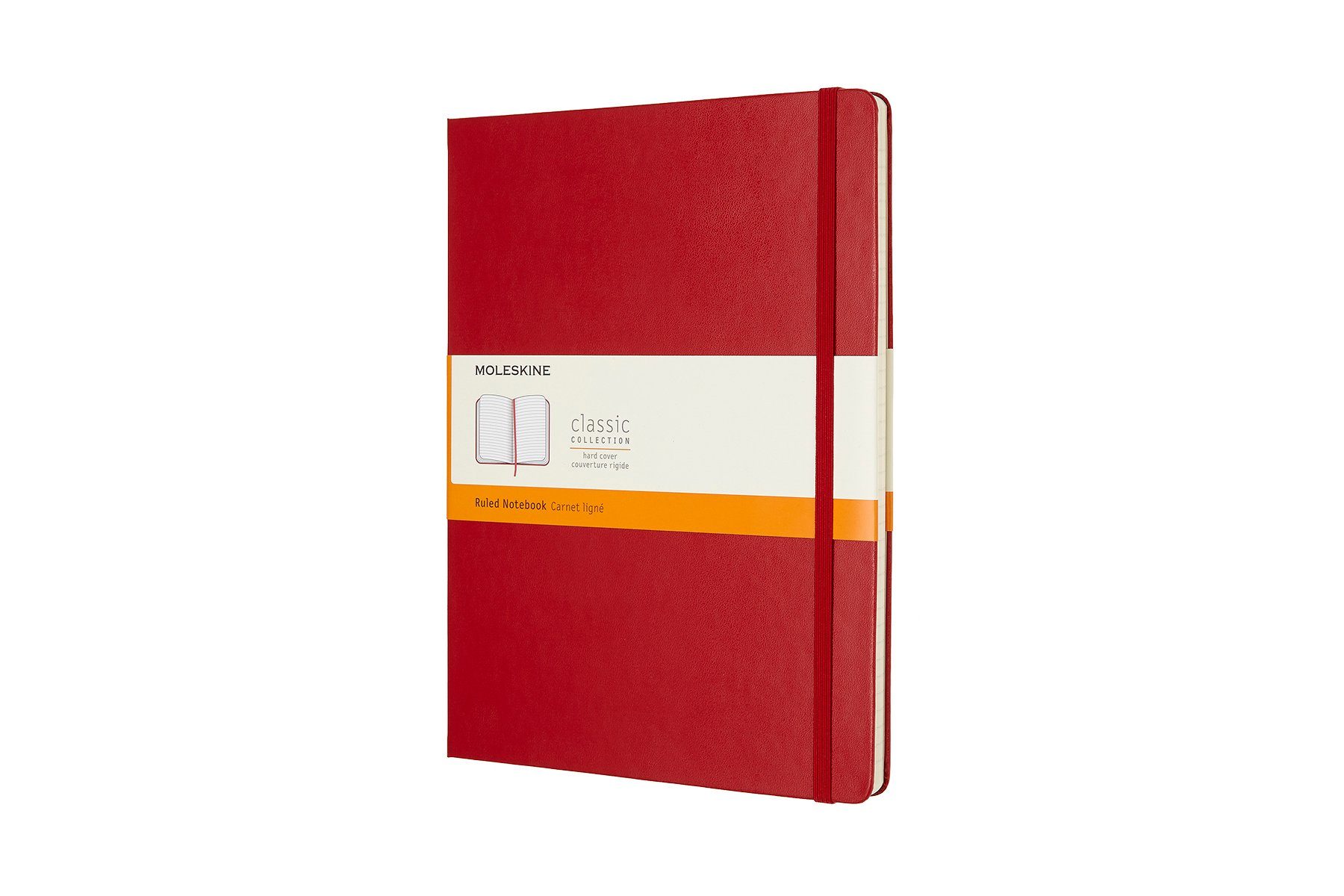 MOLESKINE Notizbuch, Classic Collection XL (19x25) - mit festem Einband - 70g-Papier Scharlachrot