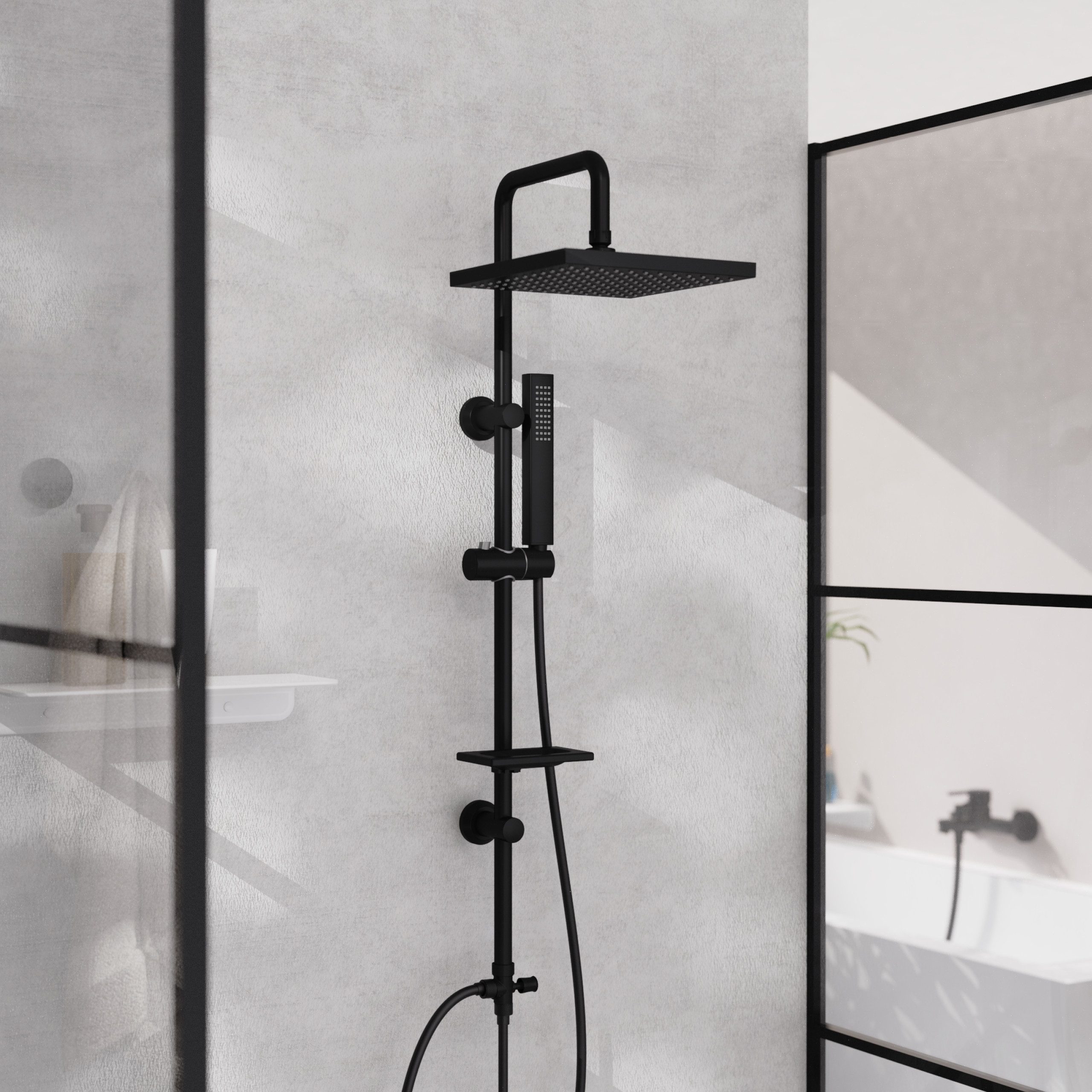 welltime Stangenbrause-Set LINA, Höhe 105 cm, 1 Strahlart(en), Überkopfbrau günstig online kaufen