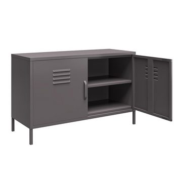 loft24 Sideboard Bradford, Anrichte, Spint Schrank, 2 Türen, Metall, Retro Look, Breite 100 cm