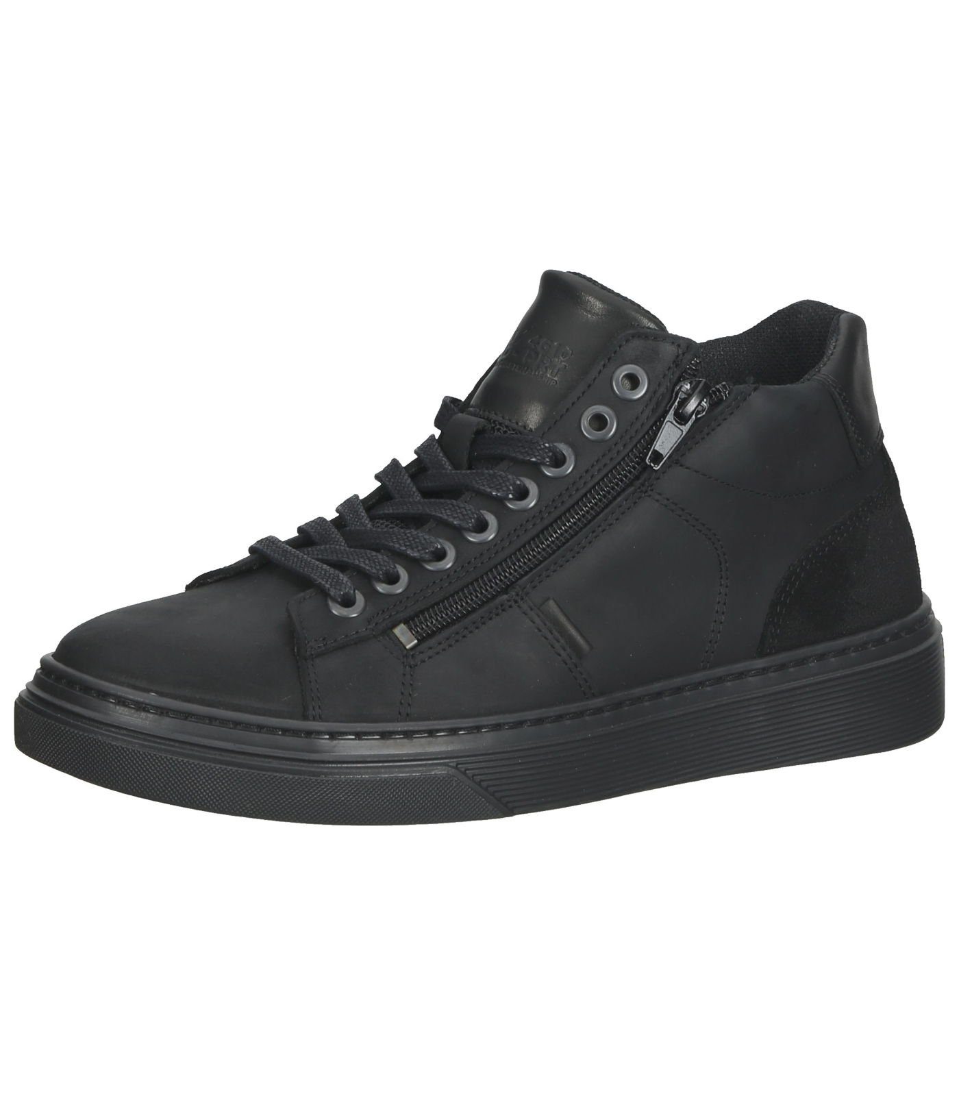 Schwarz Leder/Textil Sneaker Sneaker Bullboxer