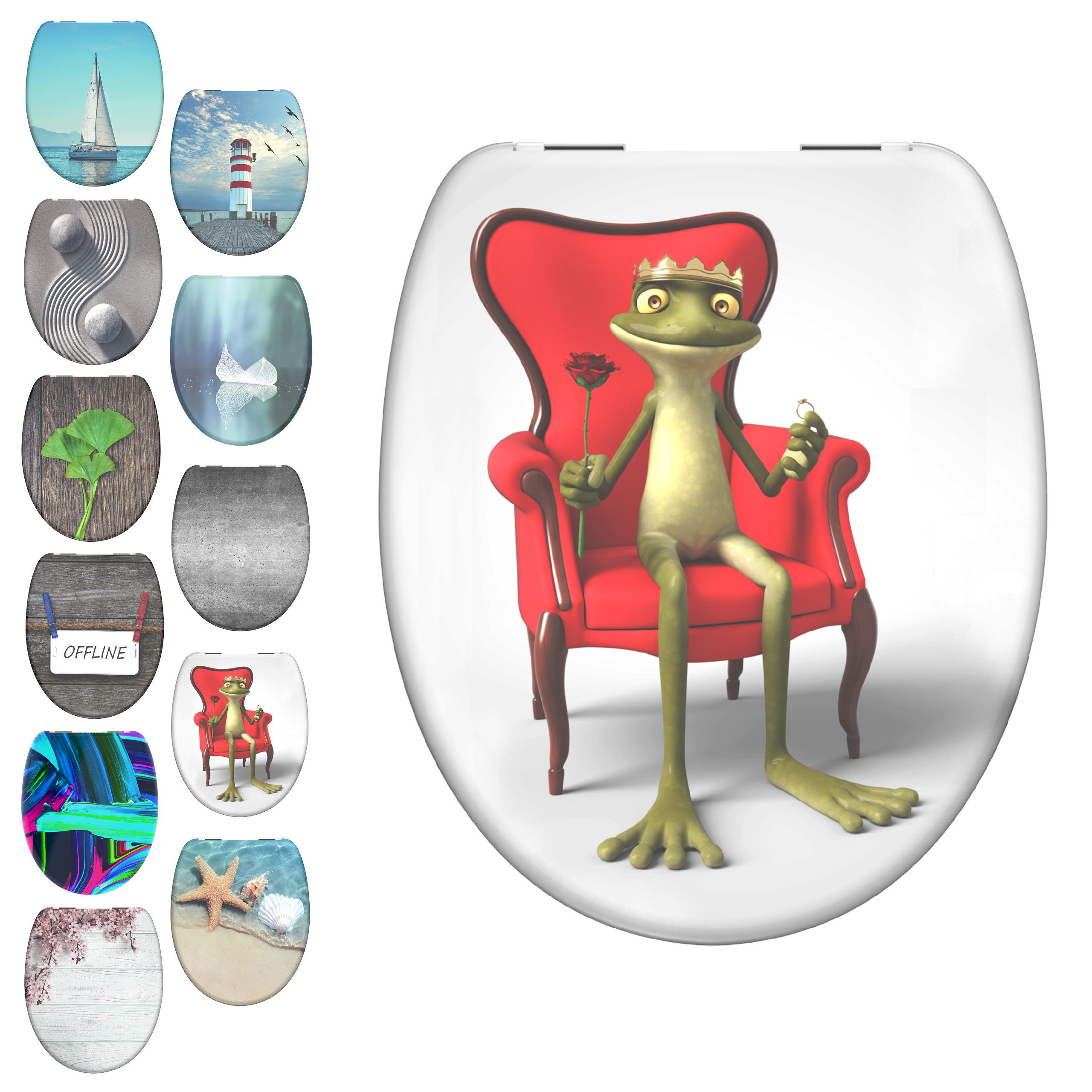 Schütte WC-Sitz Segeln, bruchsicher und kratzfest, Absenkautomatik, Standardmaß