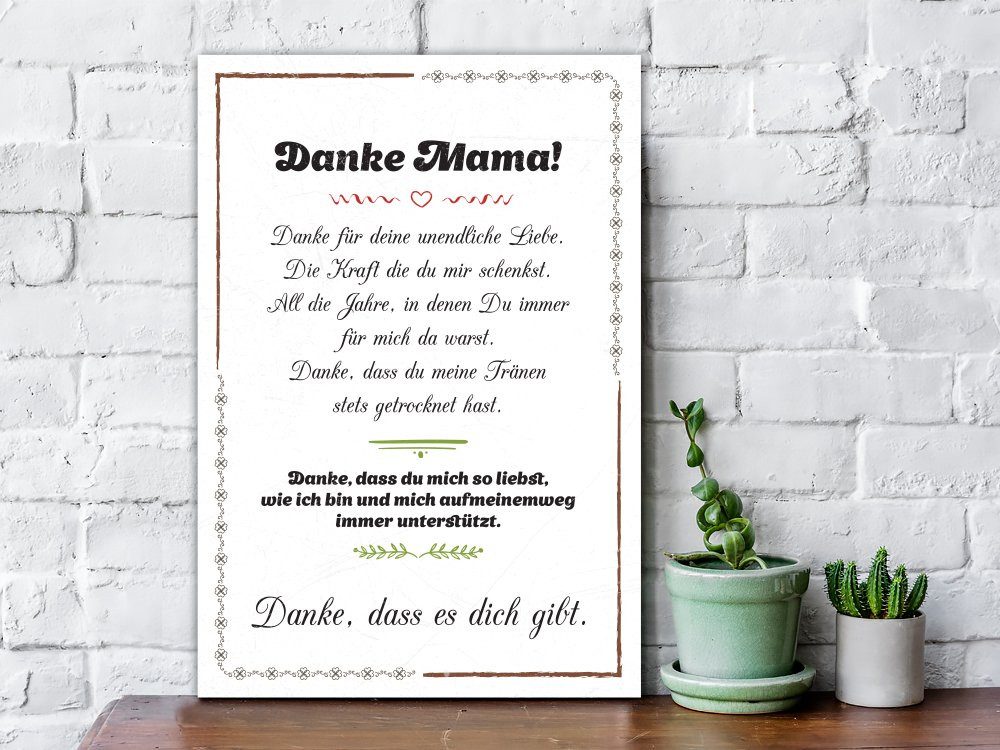 GRAVURZEILE Holzbild mit Spruch - Danke, günstig online kaufen