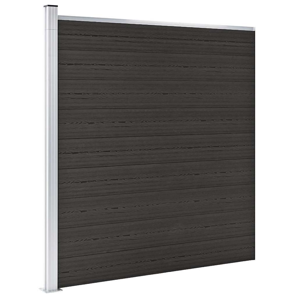 vidaXL Gartenzaun Zaunelement WPC 175x186 cm Schwarz, (1-St)