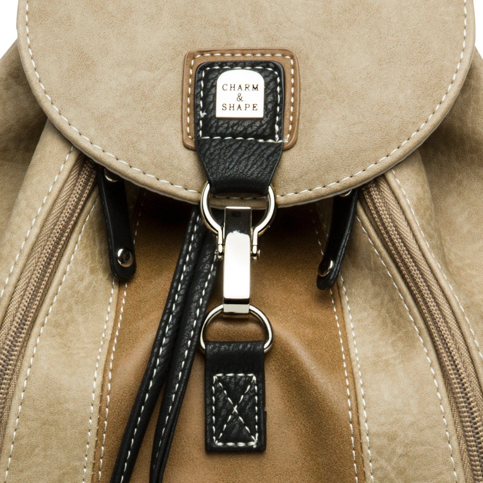 Umhängetasche TS1028 Rucksack Rucksack Modelle Umhängetasche diverse #15117 beige Handtasche - braun Caspar Damen Tasche schwarz