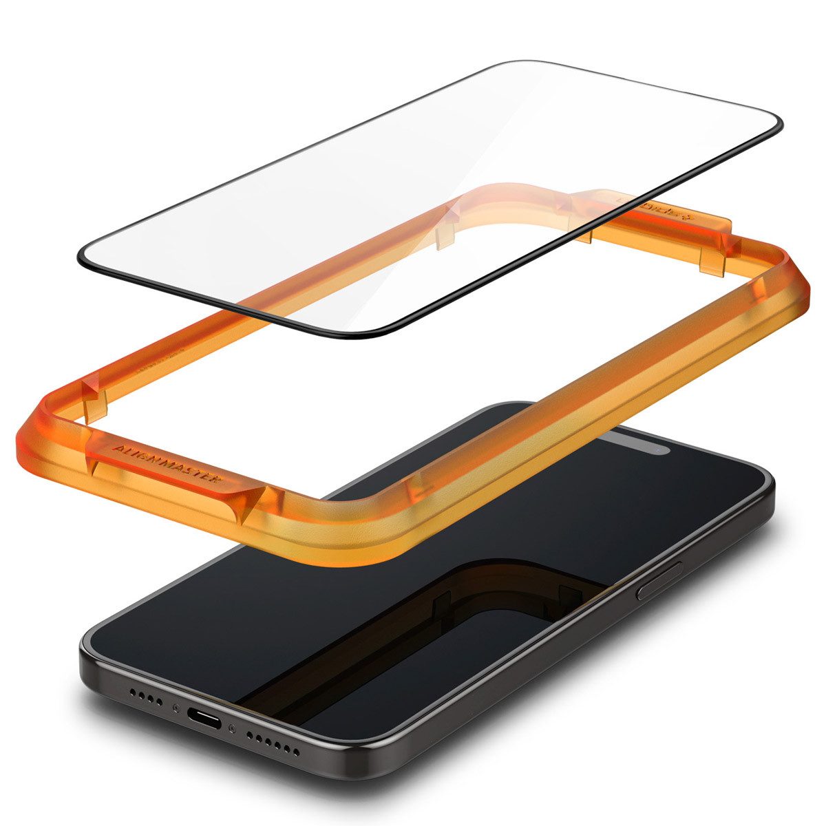 Spigen Displayschutzglas Spigen AlignMaster Full Screen Protector Apple iPhone 15, 2 Stück