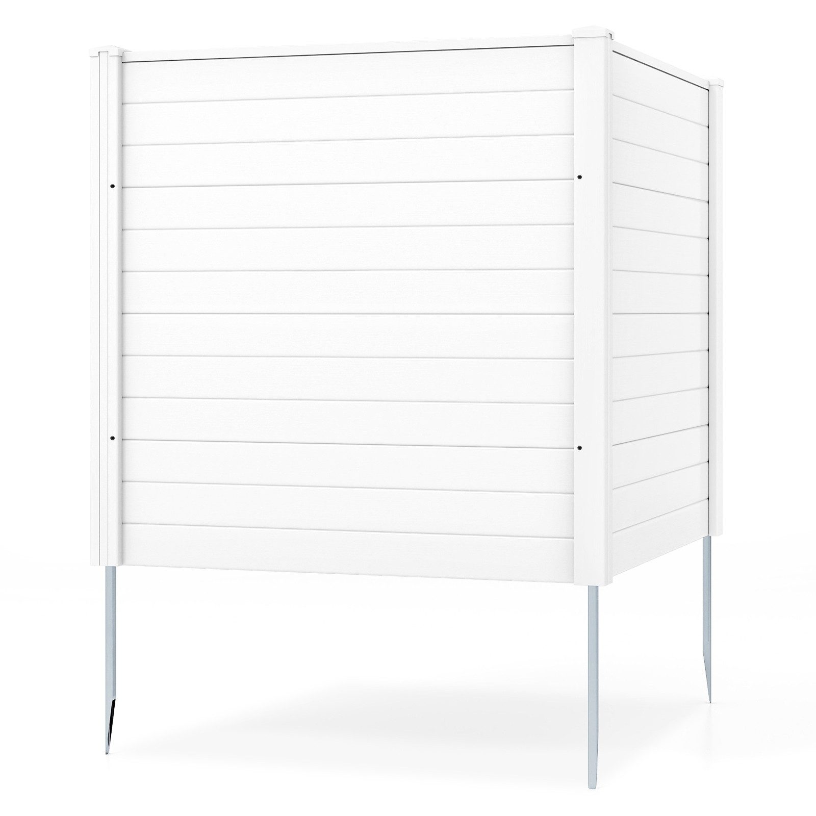 COSTWAY Gartenzaun, (1-St), 123x123cm Steckzaun mit Pfosten, Sichtschutzzaun