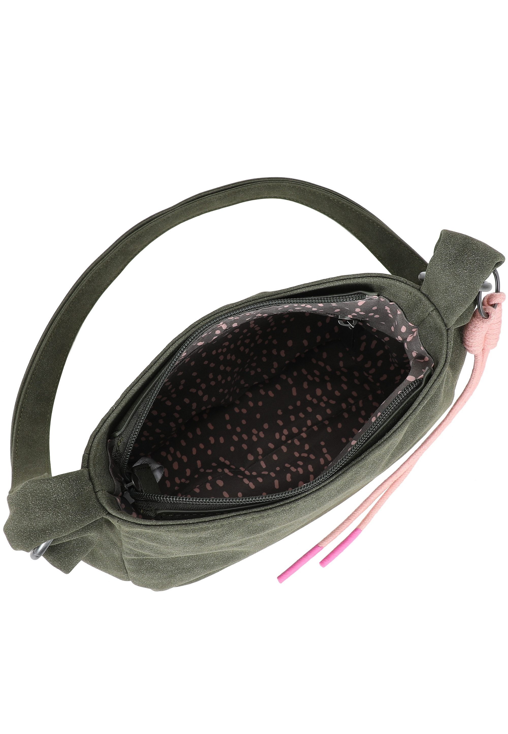 Fritzi aus Preußen Schultertasche Sue02 Suede Jacky Soft Dark Anthra, mit modischer Kordelschnur