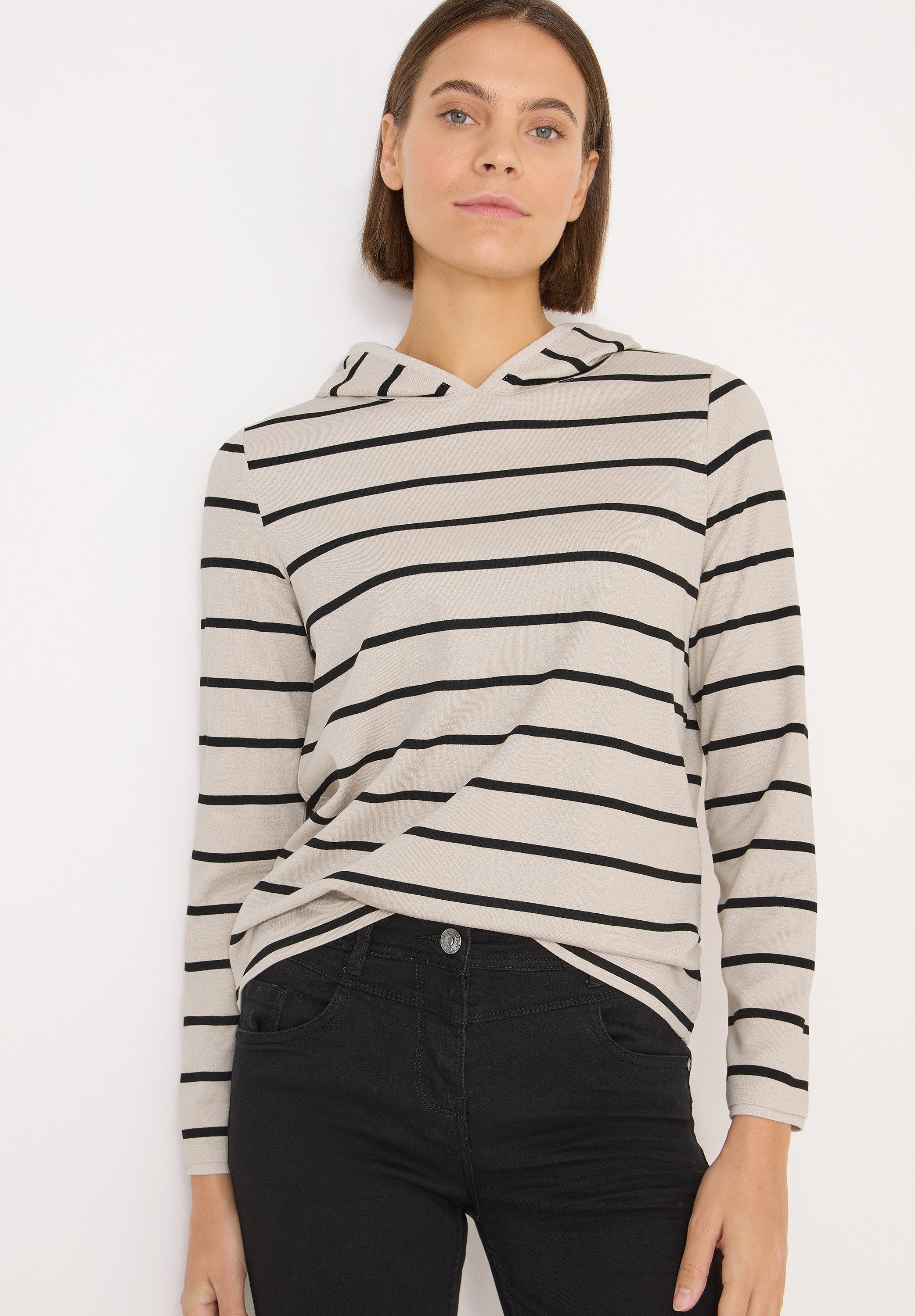 CECIL Hoodie gestreift, mit Kapuze