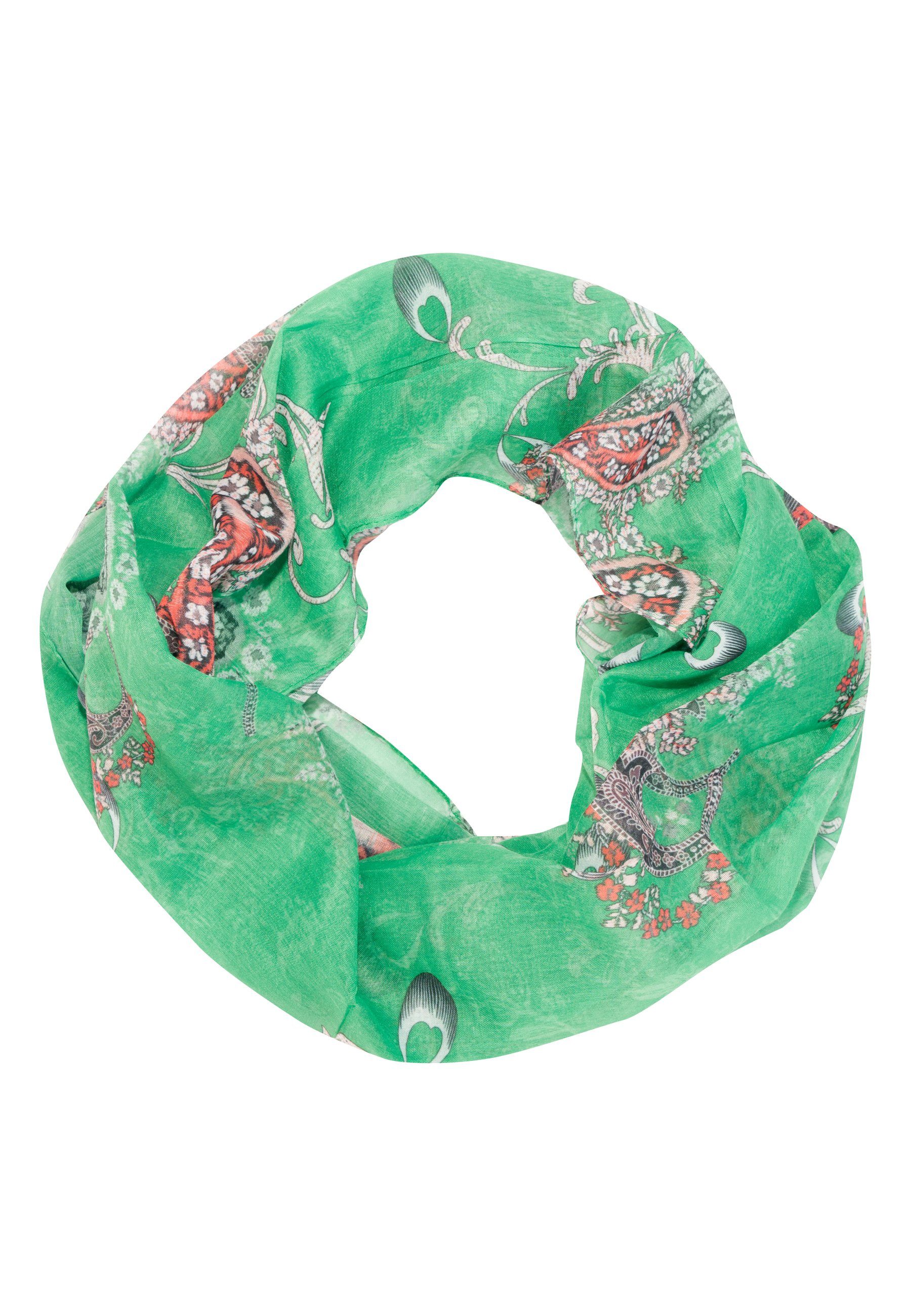 Seasons of April Loop Loop Hermine, Damen Halstuch Rundschal Loop dünn, leicht und weich mit Muster