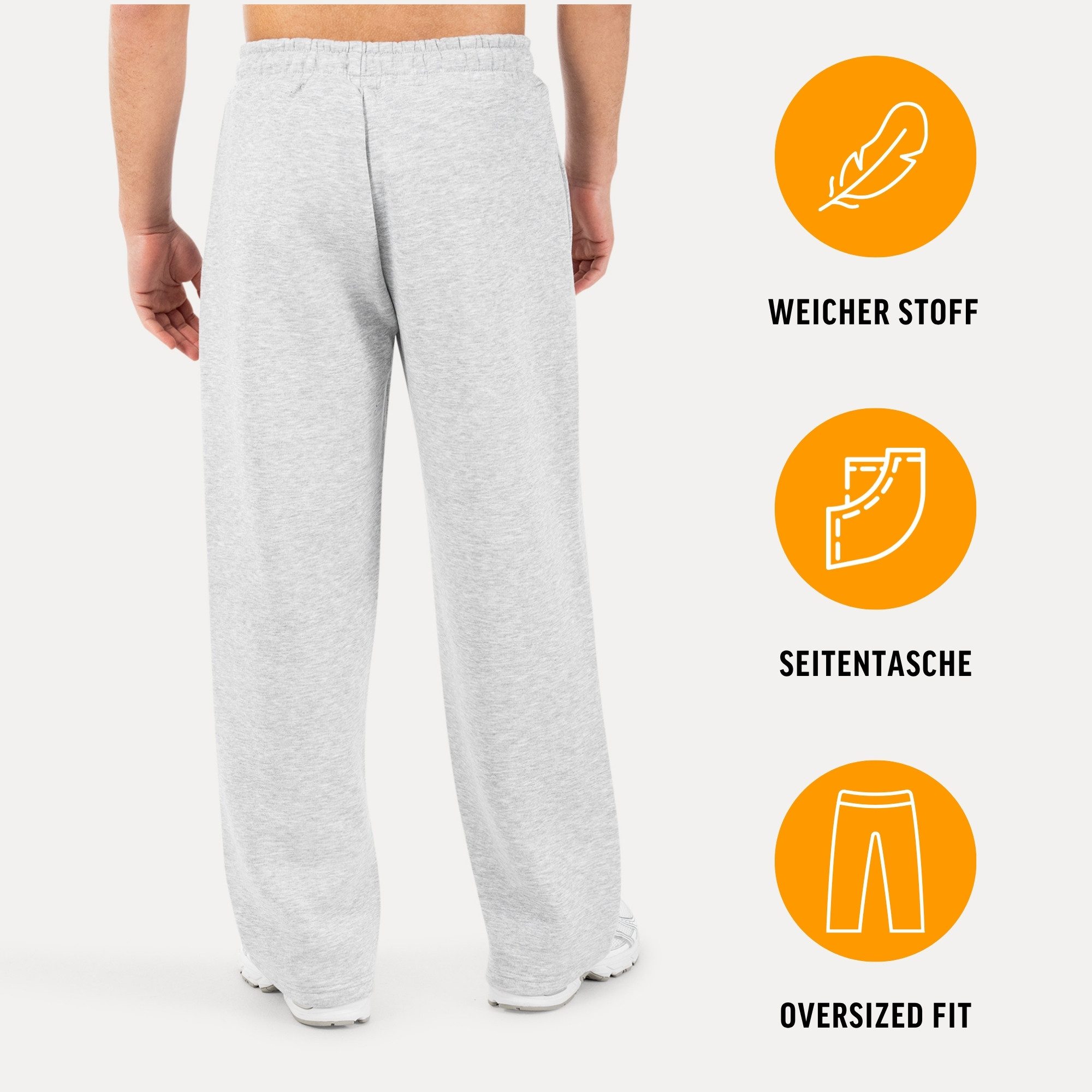 Smilodox Jogginghose Oswin, Trainingshose Herren, Baggy Fit mit elastischem Bund, Gym weites Bein, weiches Sweat, sportlicher Look, Logo-Detail