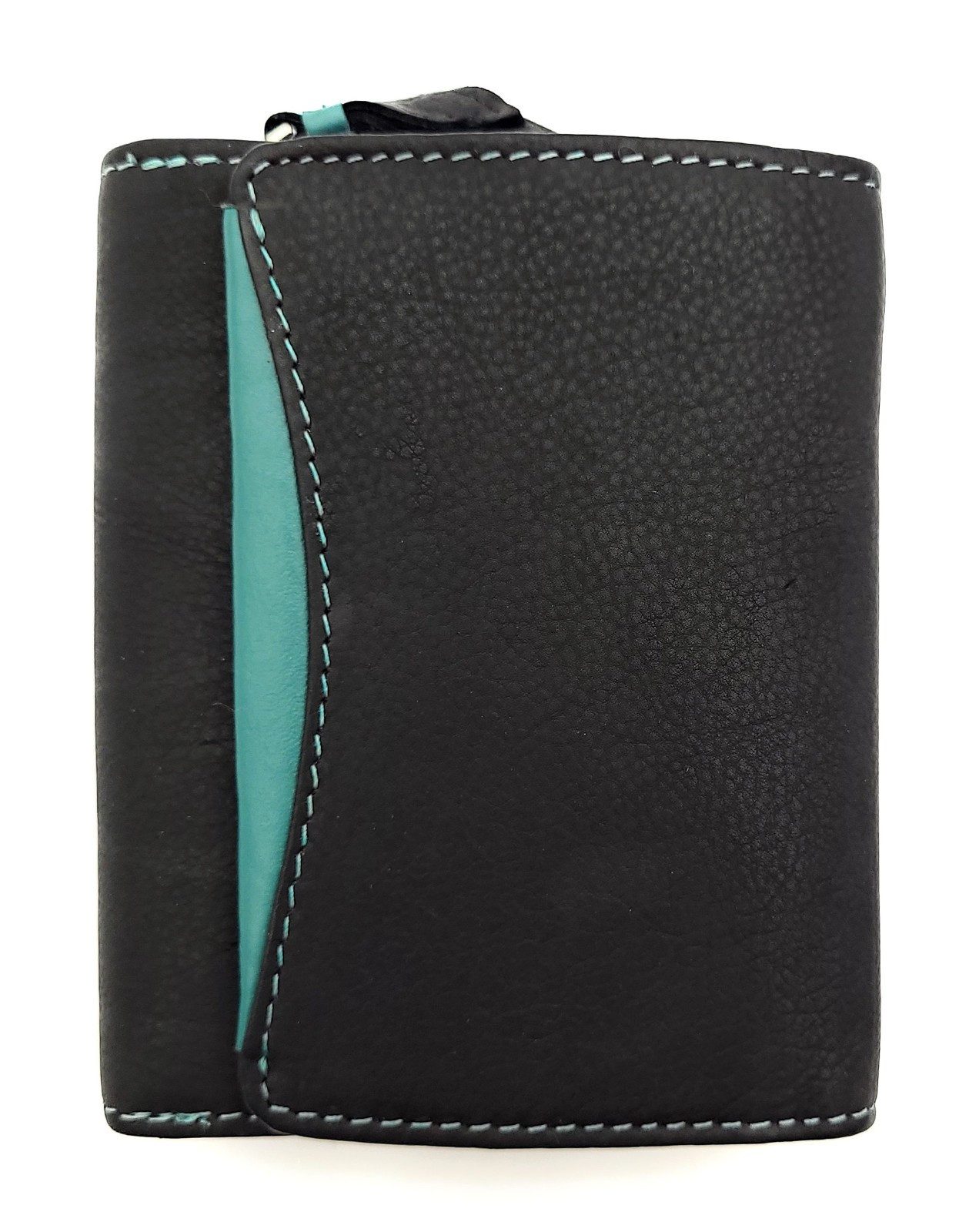 Geldbörse RFID-Schutz Portemonnaie, Rindleder, Münzfach außen, 6 Kartenfächer