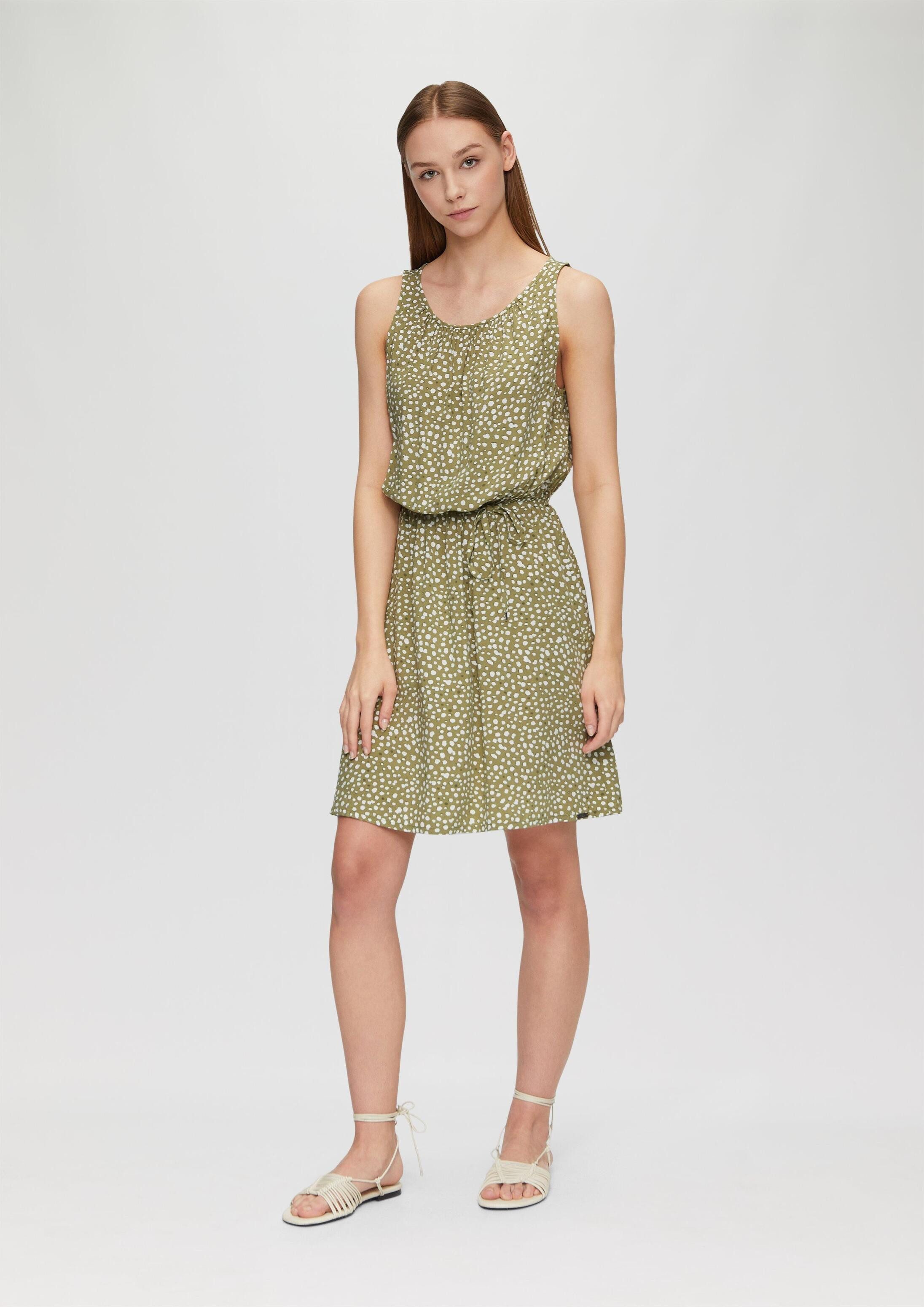 QS Minikleid Kleid Viskose-Kleid mit Cut-out und Bindeband