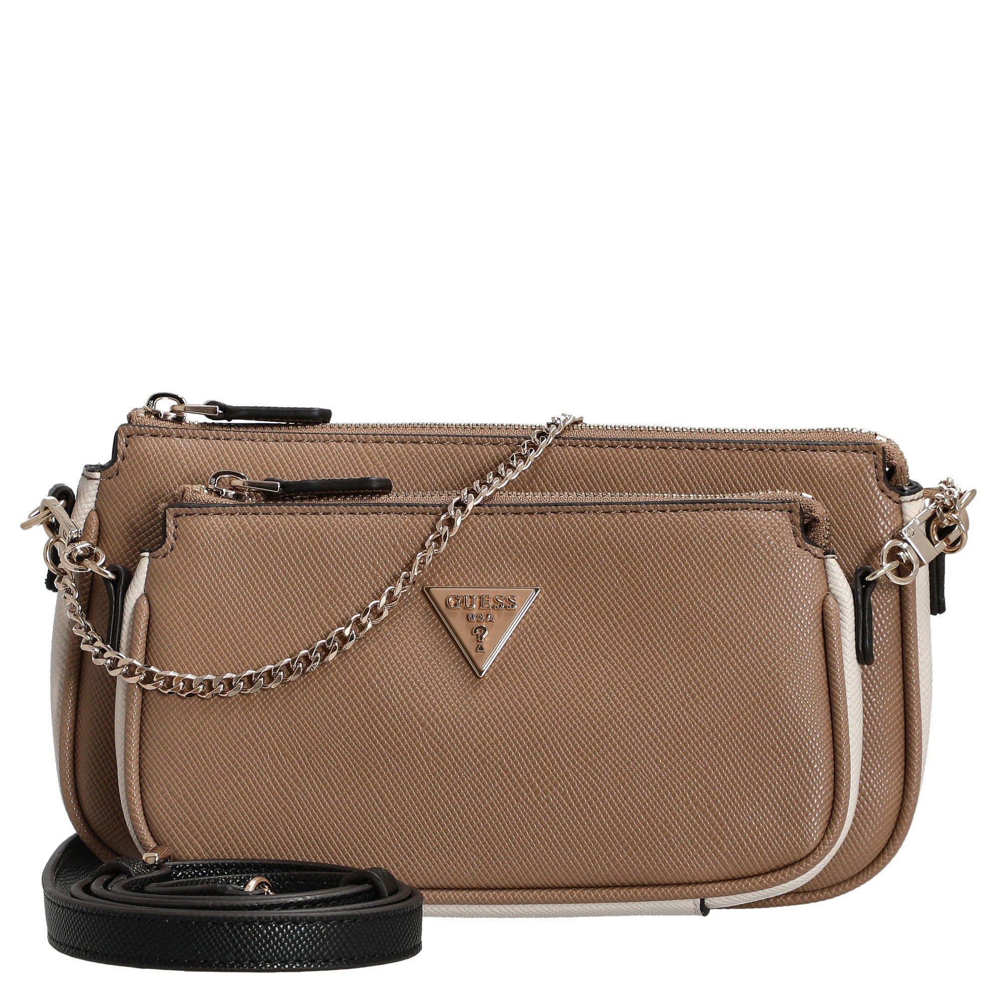 Guess Umhängetasche Noelle II DBL Pouch - Umhängetasche 24 cm (tan multi)