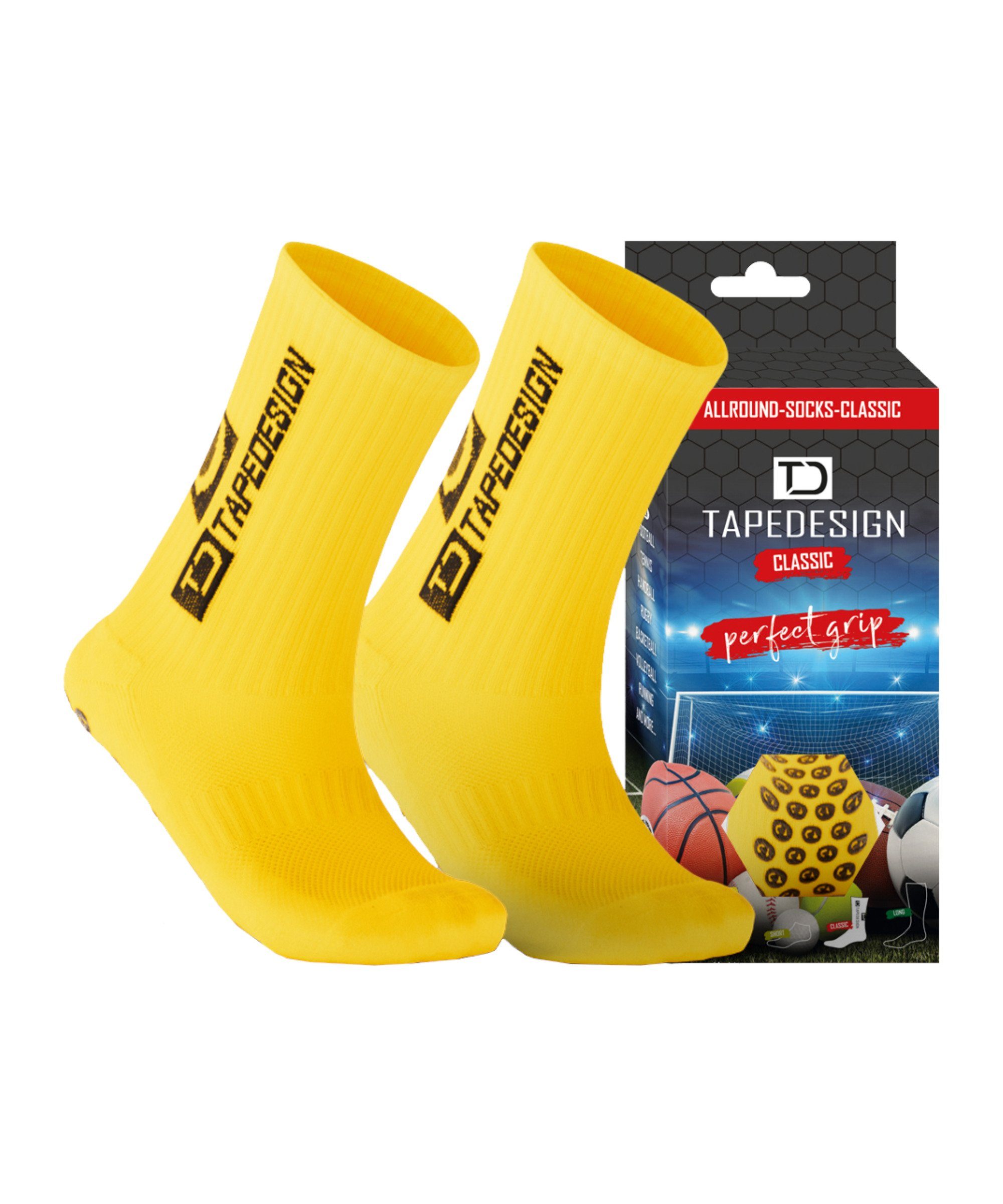 Tapedesign Sportsocken Socken gelb default Gripsocks