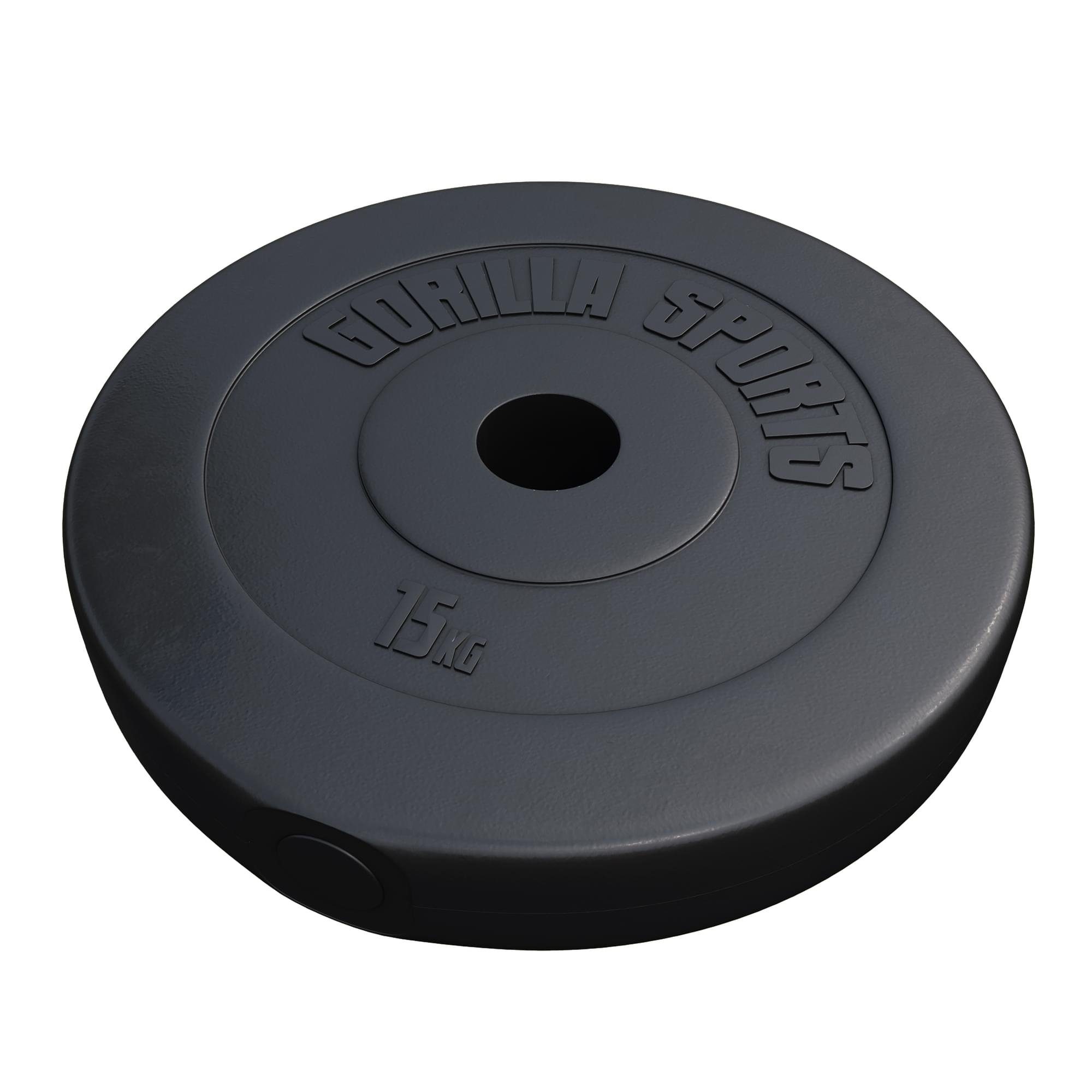 GORILLA SPORTS Hantelscheibe Hantelscheibe Olympia 50/51mm Kunststoff 1,25KG - 15KG, 15 kg