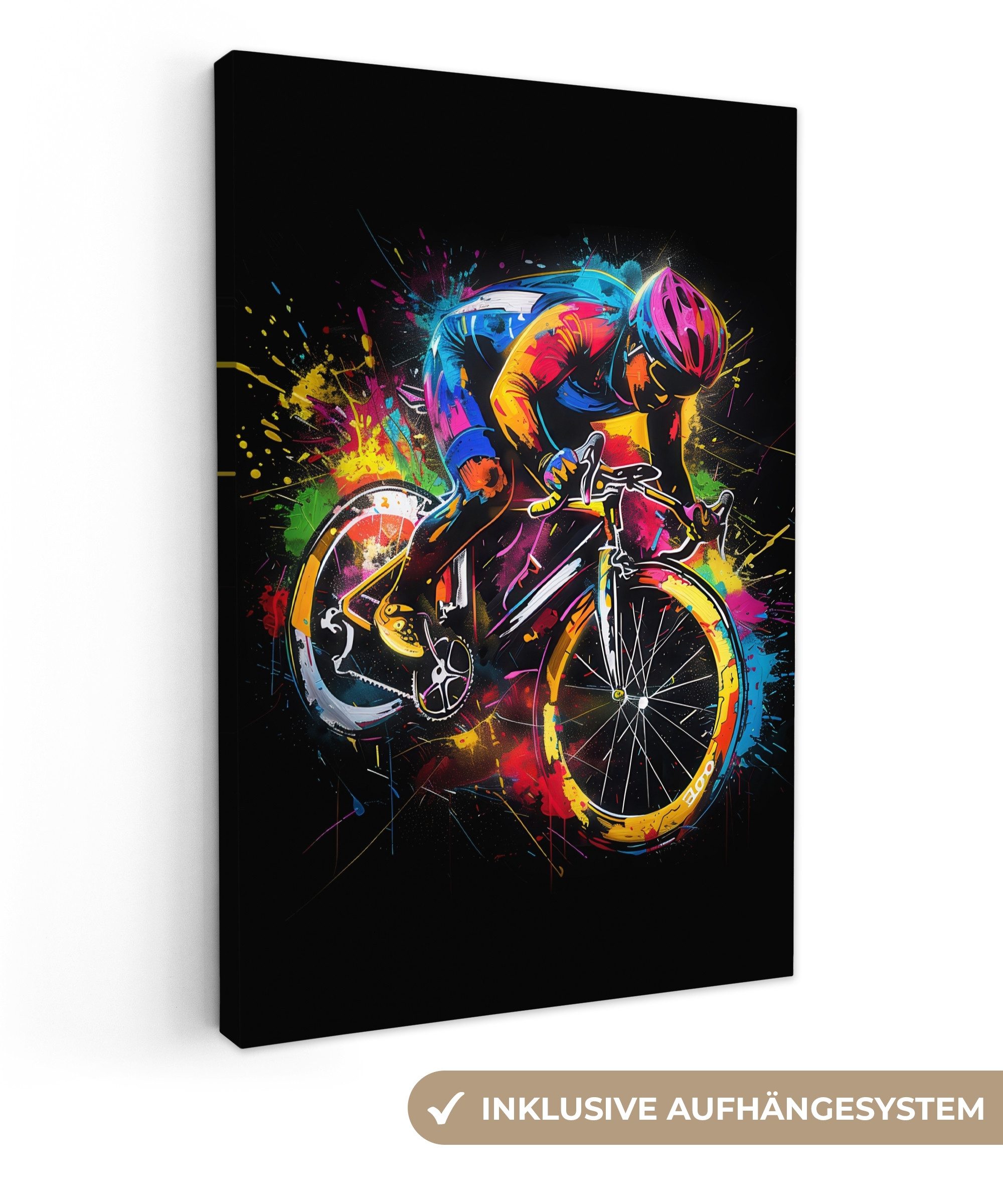 OneMillionCanvasses® Leinwandbild Graffiti - Sport - Radfahren - Fahrrad, F günstig online kaufen