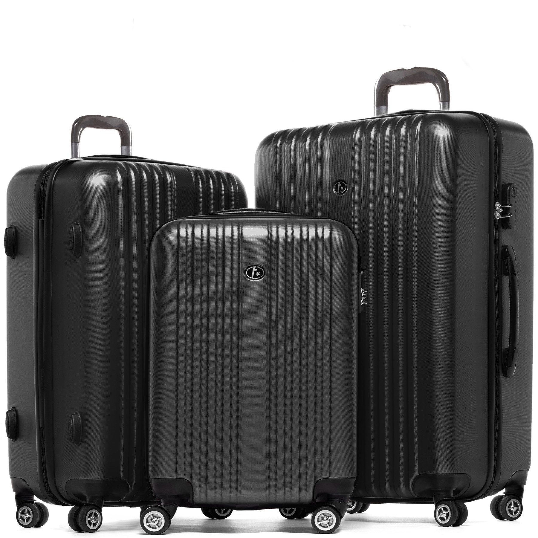 FERGÉ Kofferset Hartschale 3 teilig Koffer Set TOULOUSE, 4 Rollen, (3er Kofferset stabil und leicht mit Zahlenschloß, 3 tlg., Hartschalen-Trolley Set 3 Größen Handgepäck Koffer M XL), Trolley 3er Koffer Set, Reisekoffer 4 Rollen, Premium Rollkoffer