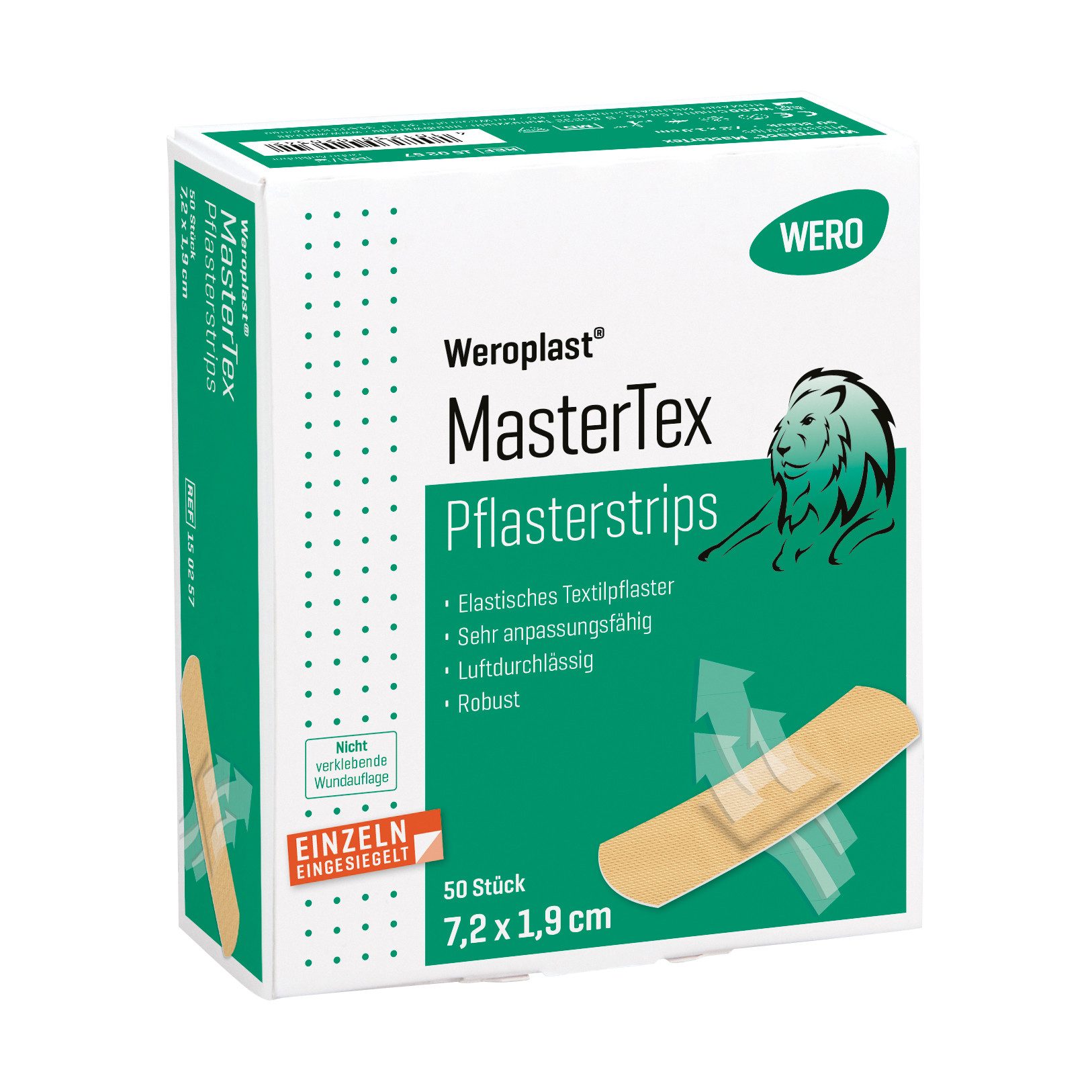 Weroplast® Wundpflaster MasterTex Pflasterstrips - textil & angenehmes Tragegefühl (50 St), Pflasterstrips