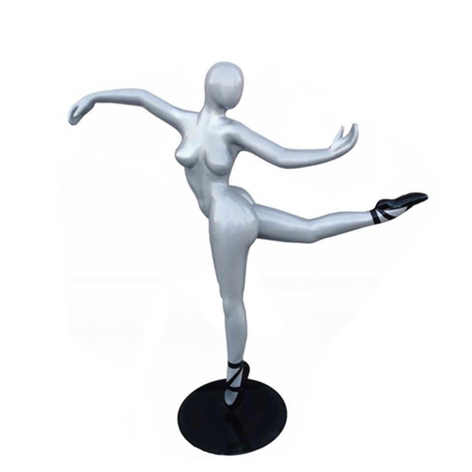Xlmoebel Dekofigur Ballerina PVC Skulptur Deko Figur Statue 150cm Silber (150 cm), Made in Europa