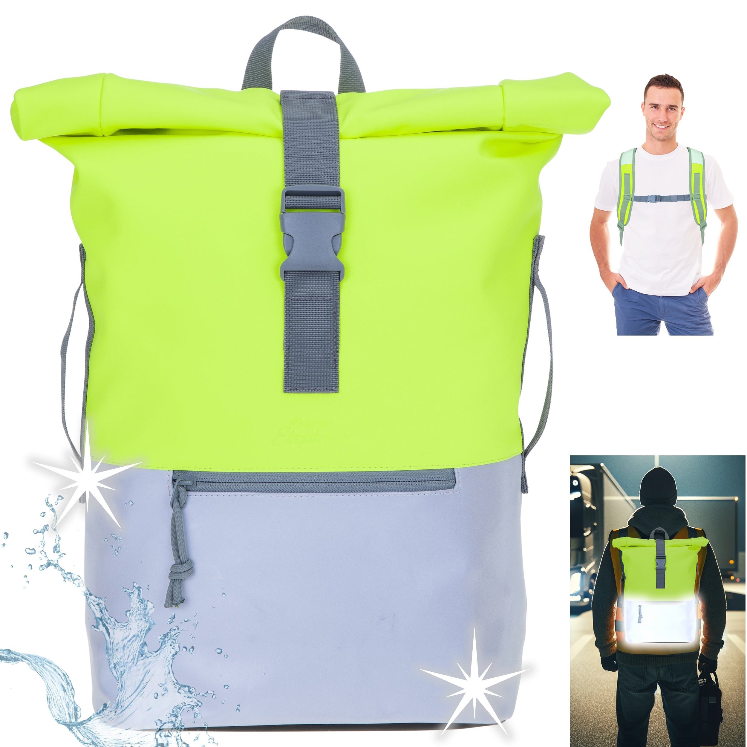 Freizeitrucksack Time Bag Reflecitve Signal Neon Arbeitsrucksack