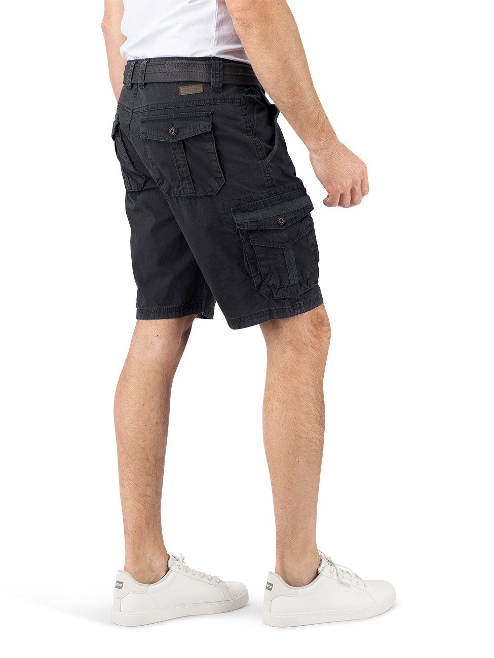 DENIMFY Cargoshorts Herren Shorts DFUlli Regular Fit Bermudashorts aus 100% Baumwolle mit Gürtel