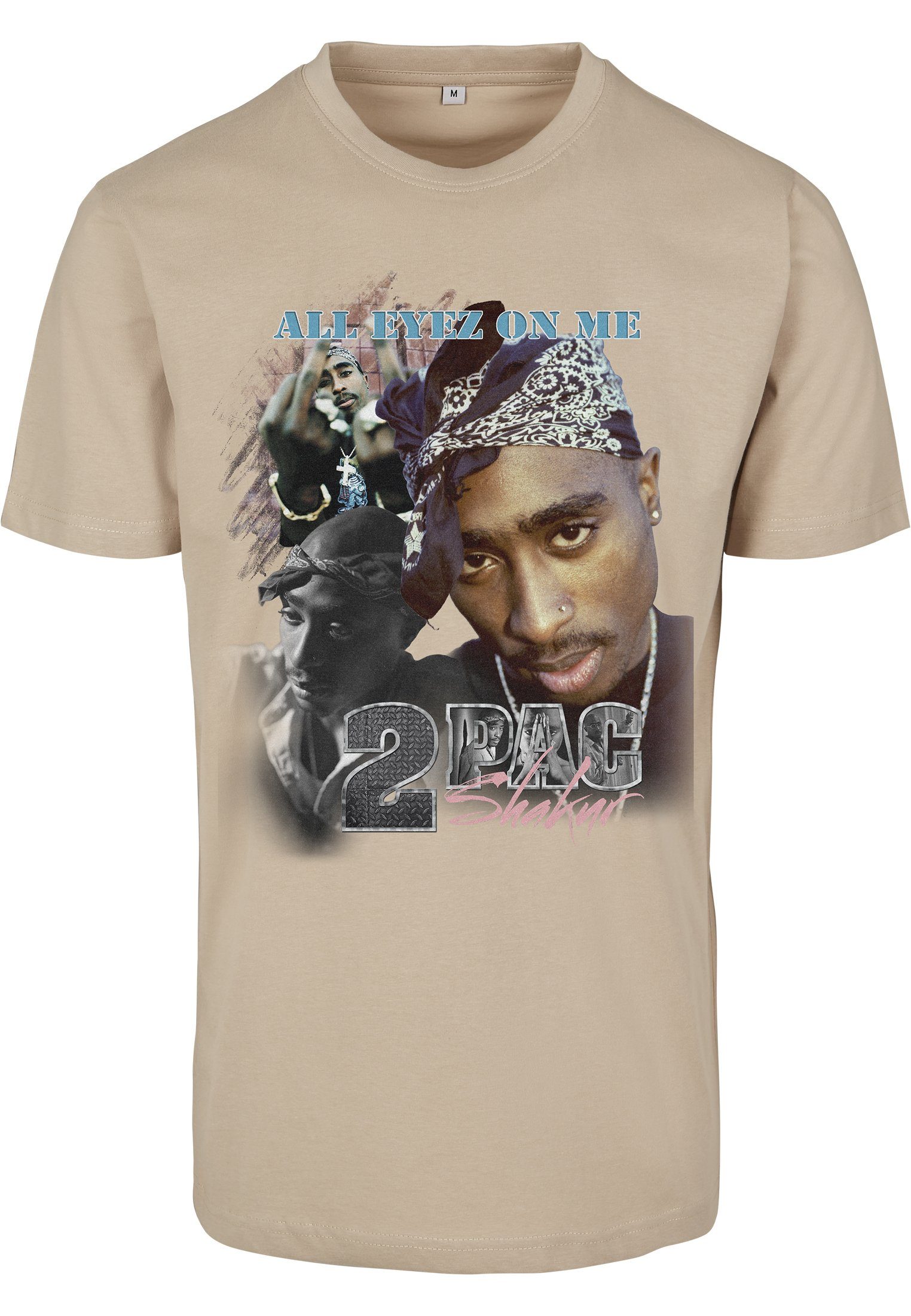 MisterTee Kurzarmshirt Herren Tupac Retro Tee (1-tlg) sand