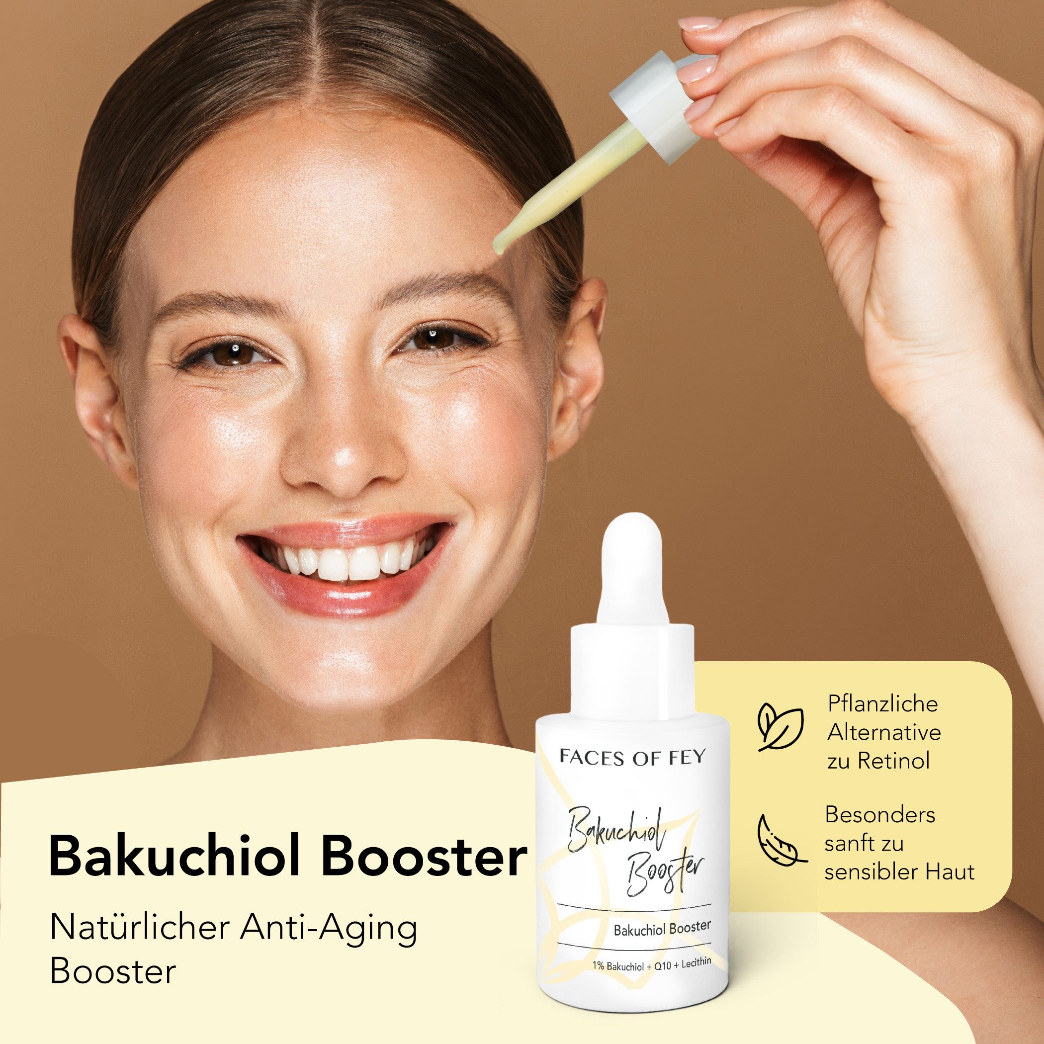 FACES OF FEY Gesichtsserum 1% Bakuchiol Booster, Microneedling geeignet