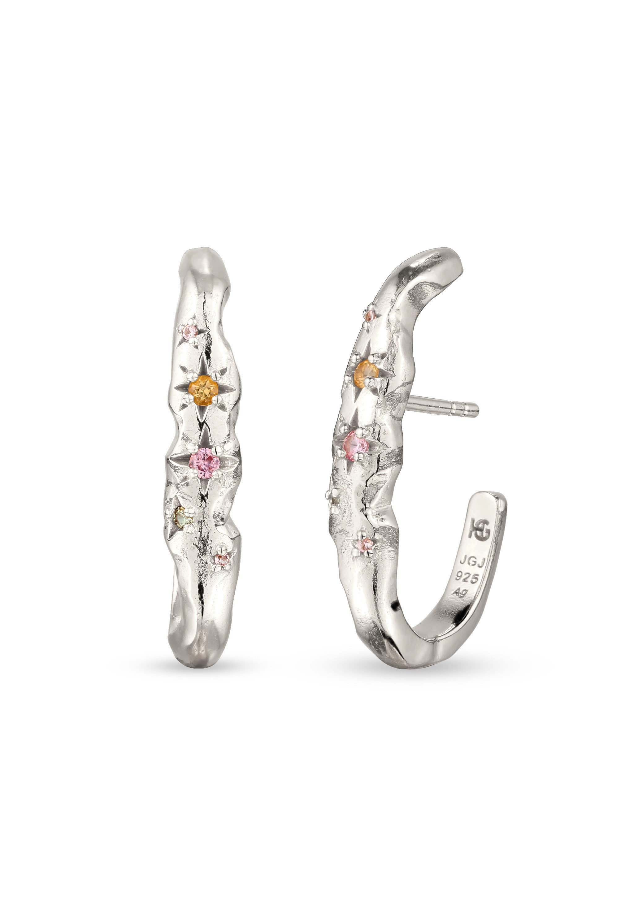 HAZE & GLORY Paar Ohrstecker Synthetische Turmalin Gelb Citrine 925 Sterling Silber