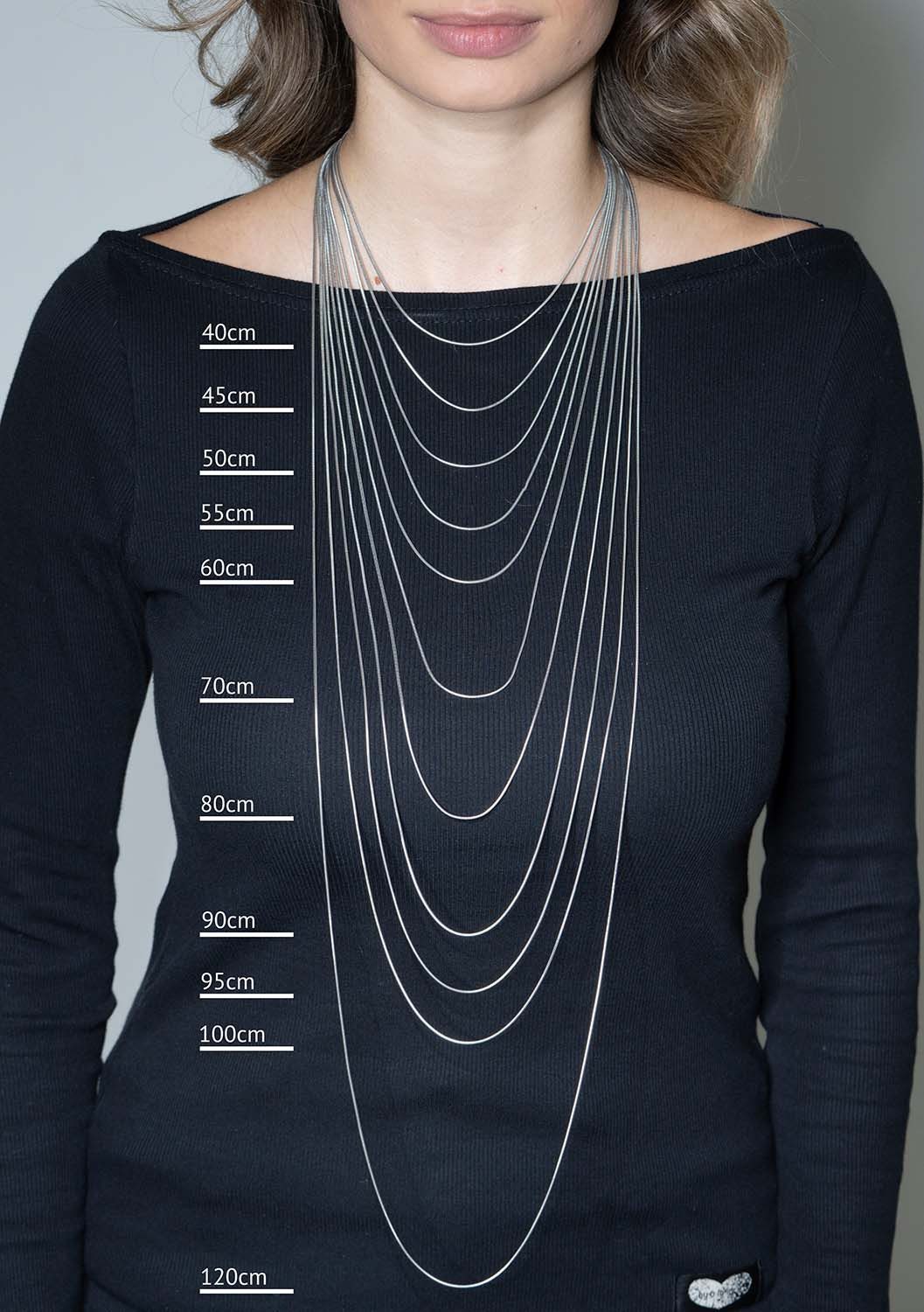 Materia Schlangenkette Silber Damen 40-120cm K22, 925 Sterling Silber, rhodiniert – Bild 4 von 5