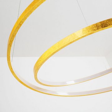 hofstein Pendelleuchte LED Pendelleuchte goldfarben Ess Spirale Schlaf Wohn Zimmer Hänge