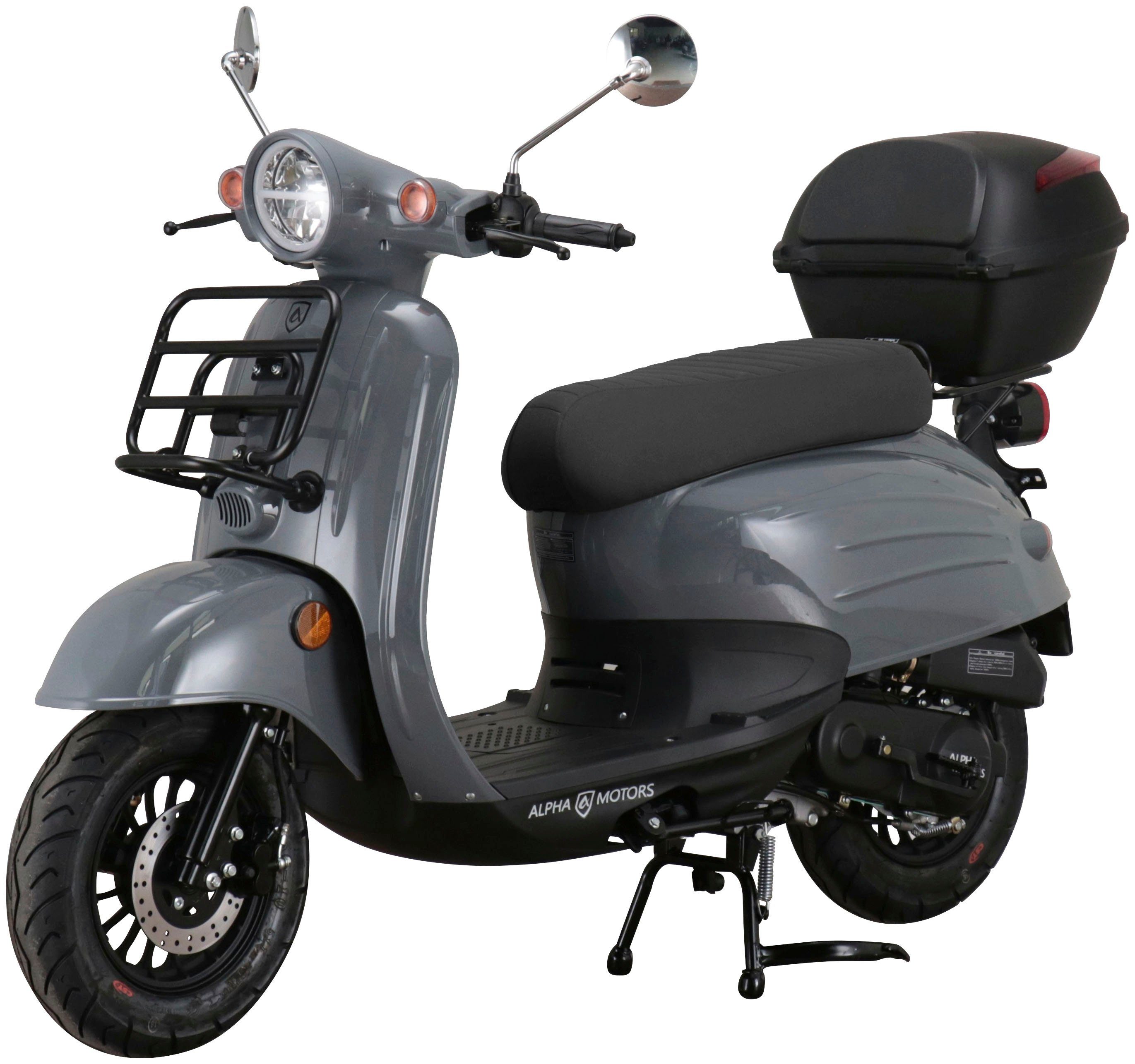 Alpha Motors Motorroller Adria, 50 ccm, 45 km/h, Euro 5, (Set, inkl. Topcase), mit Lenkerschloss