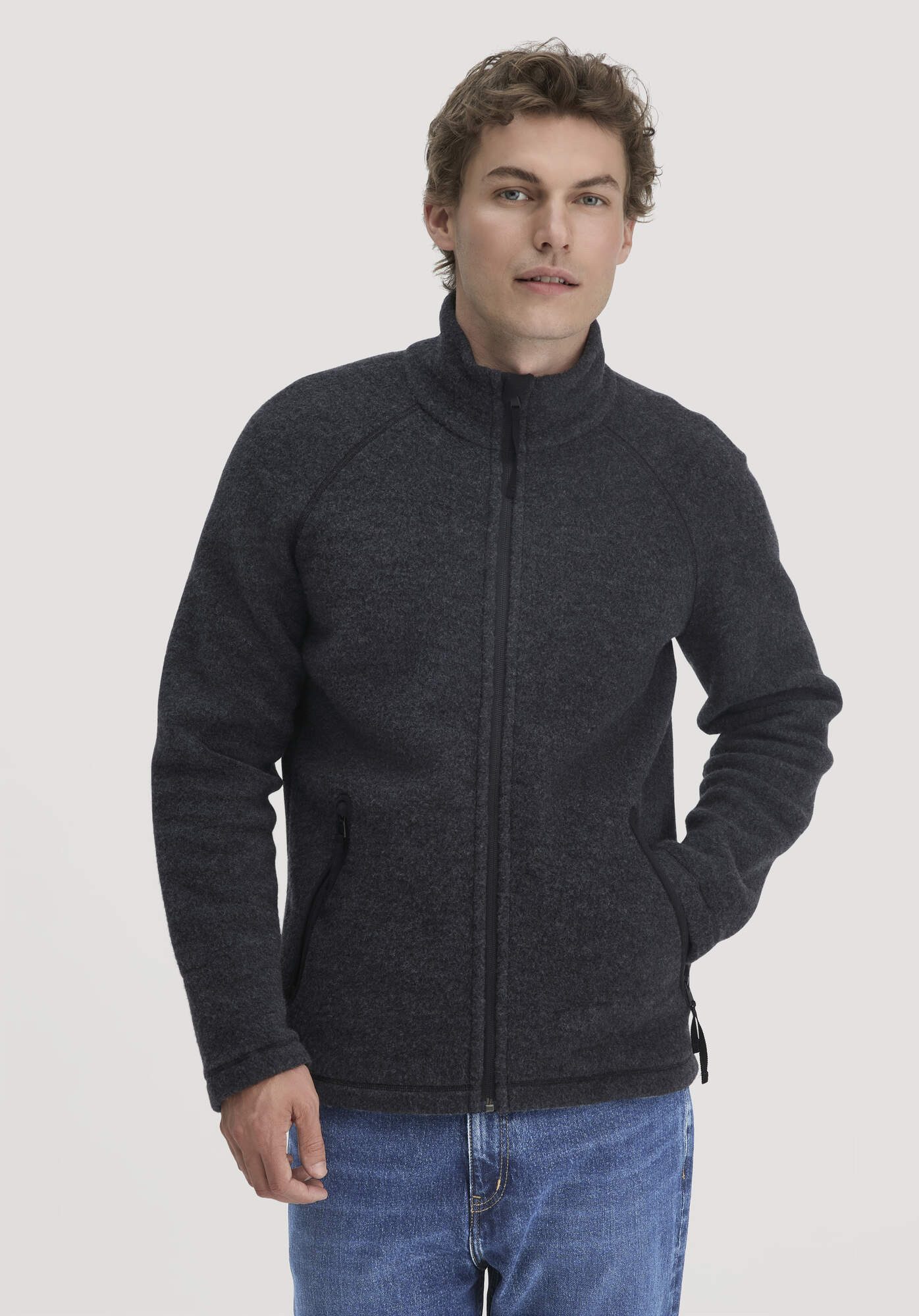 Hessnatur Fleecejacke aus reiner Bio-Merinowolle (1-St) günstig online kaufen