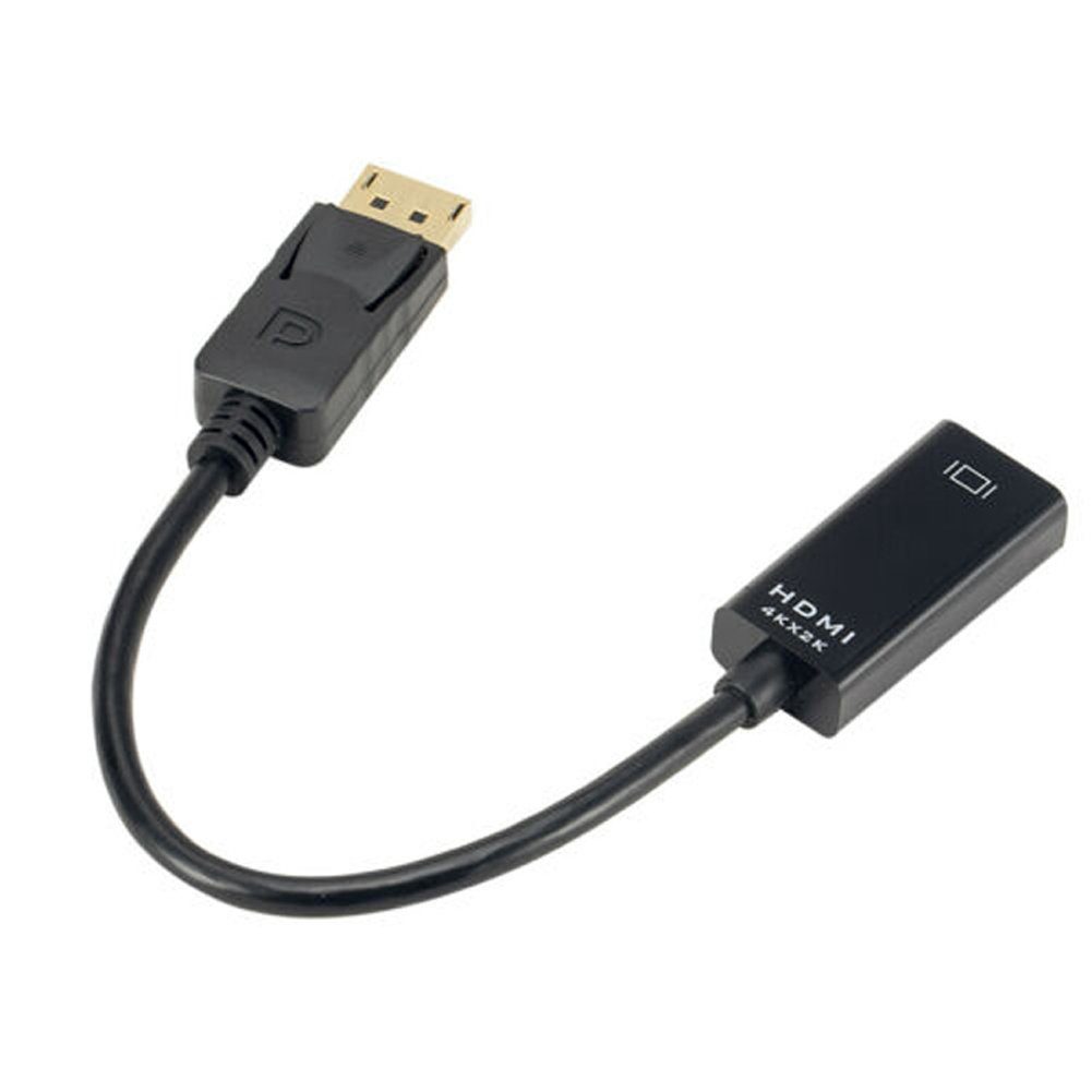 Bolwins D35 DisplayPort DP zu HDMI Adapterkabel 4K für Laptop PC Monitor Audio- & Video-Kabel, DisplayPort Stecker (20 Pin), HDMI Buchse (19 Pin) (25 cm), DisplayPort auf HDMI Adapter Audio- und Videoübertragung