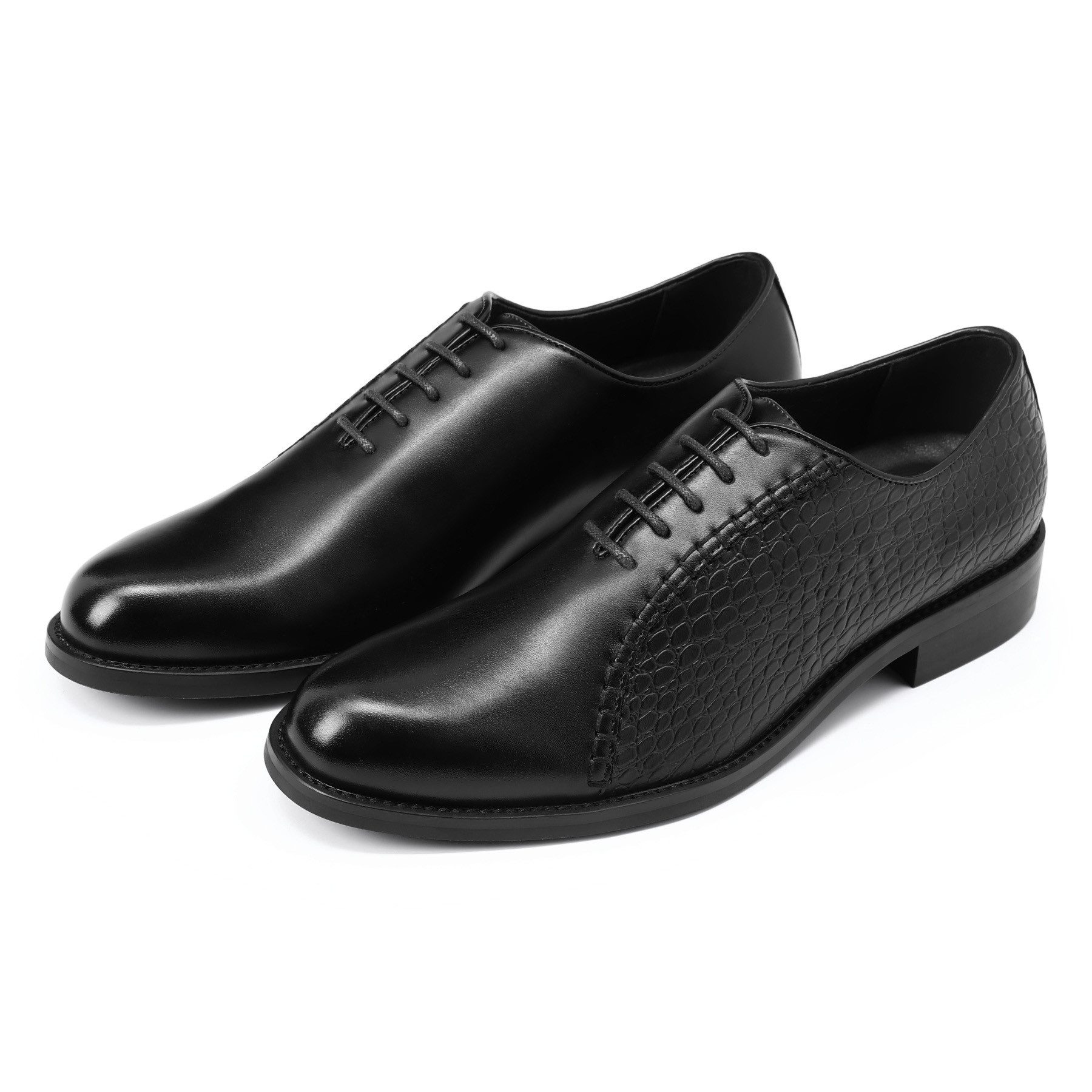 Allthemen Schnürschuh Herren Business Schnürschuhe mit Krokoprägung Klassisch Oxford
