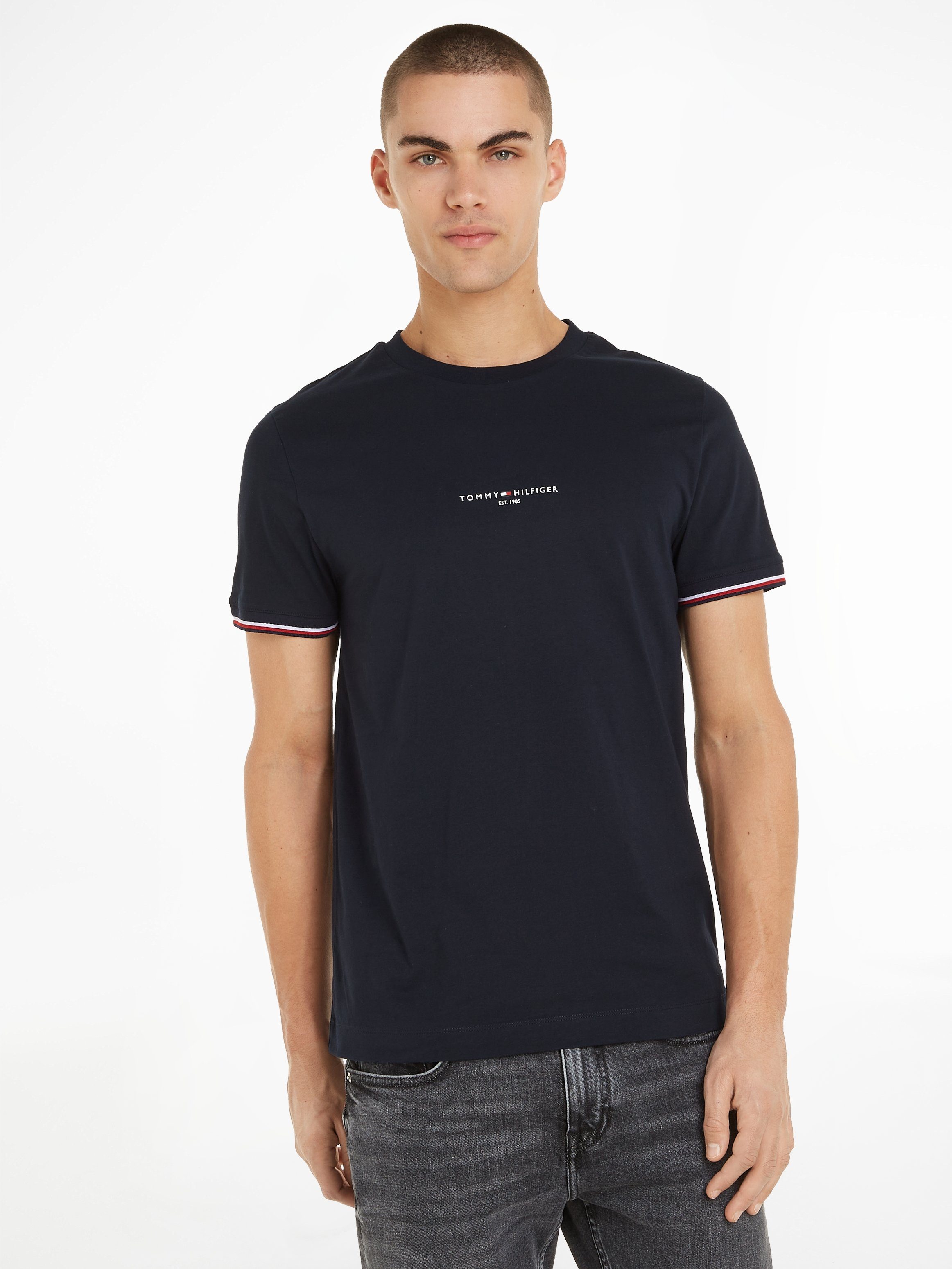 ist ab und zu vorrätig! Tommy Hilfiger T-Shirt TOMMY TIPPED Sky LOGO Desert TEE