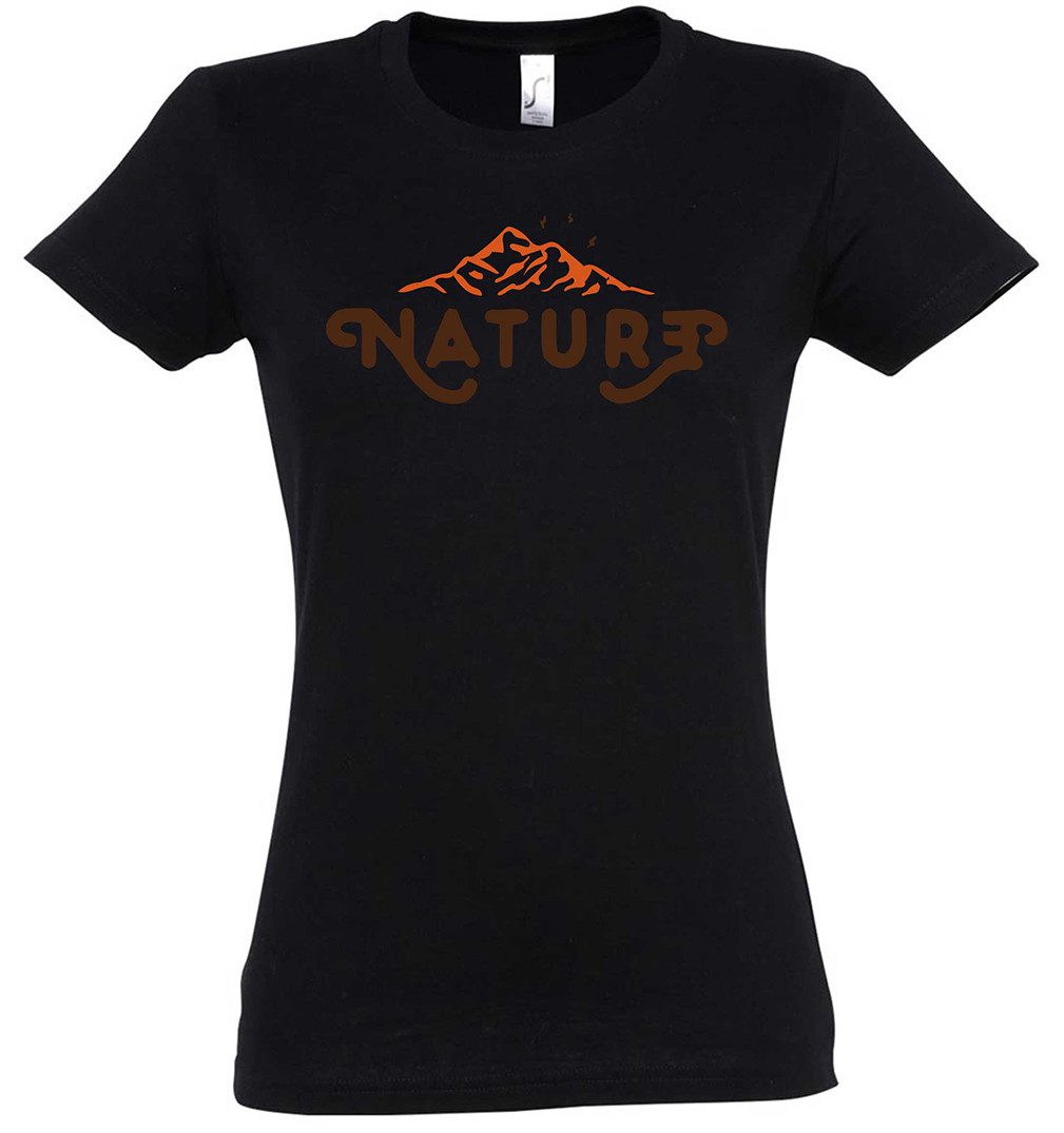 Urban Backwoods Print-Shirt Nature Damen T-Shirt Zelten Camping Hiking Berg günstig online kaufen