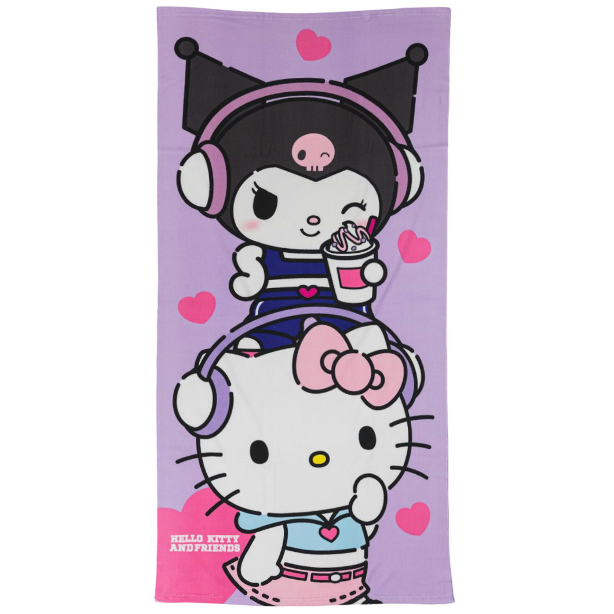 Hello Kitty Strandtuch Hello Kitty Kuromi Kinder Mikrofaser Strandtuch Badetuch 70x140 cm